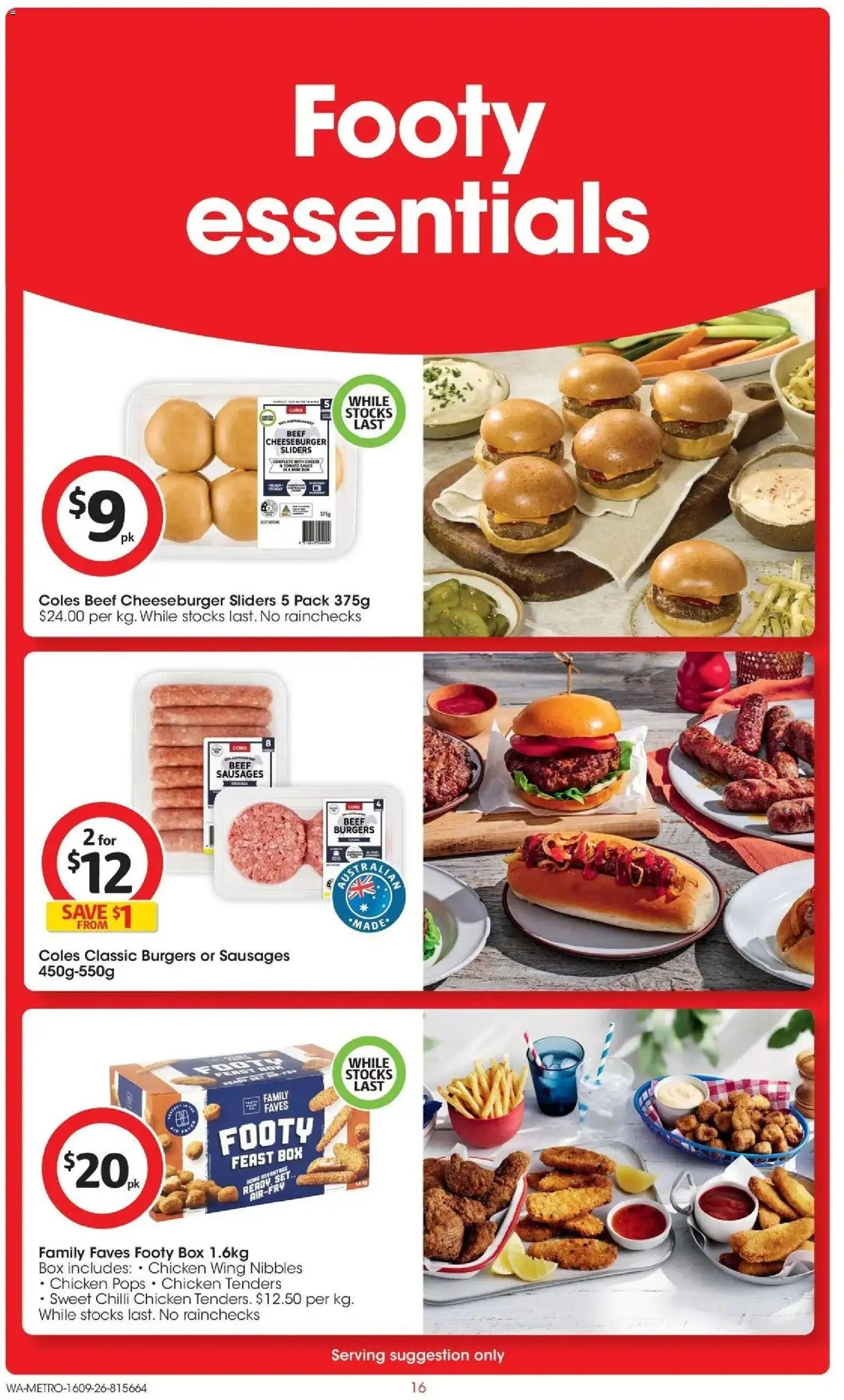﻿Coles catalogue valid from 16/09/2026 > Online Australia | Page: 16 | Products: Chicken, Beef, Tomato, Sausages