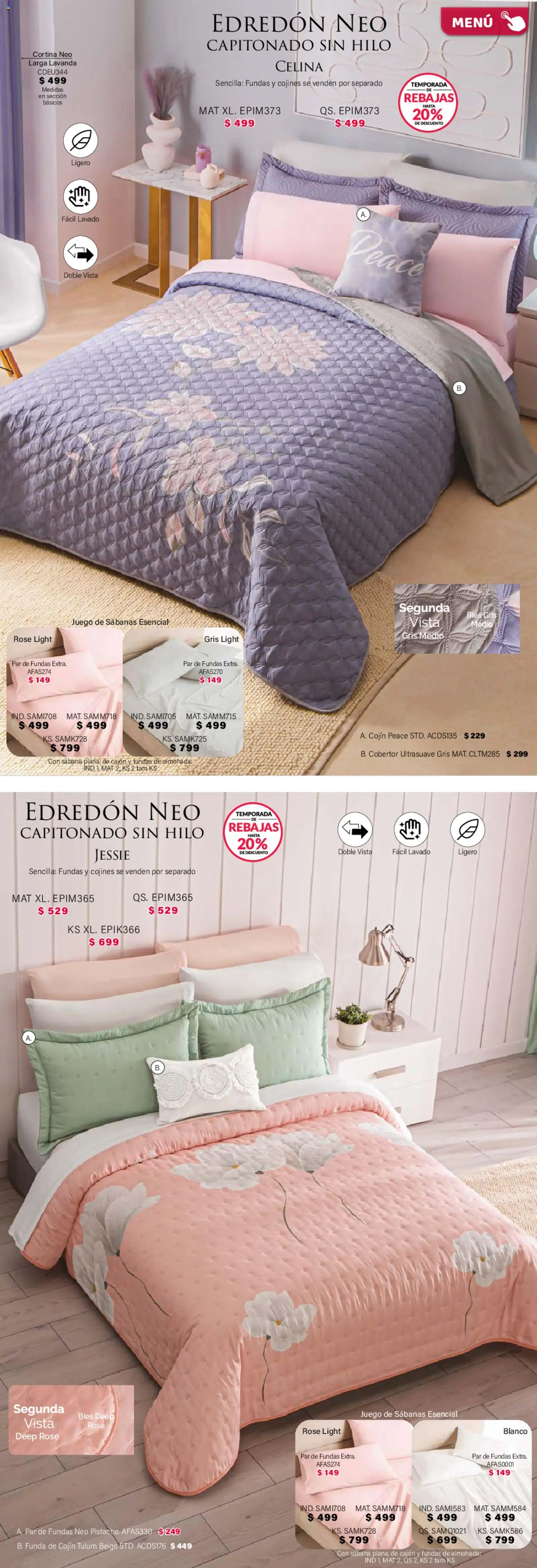 Nuevas ofertas de Colchas Concord válidas en toda la República Mexicana desde el 01/02/2026. ¡Encuentra las mejores ofertas en Colchas Concord catálogo! | Página: 66 | Productos: Juego, Funda, Almohada, Sabanas