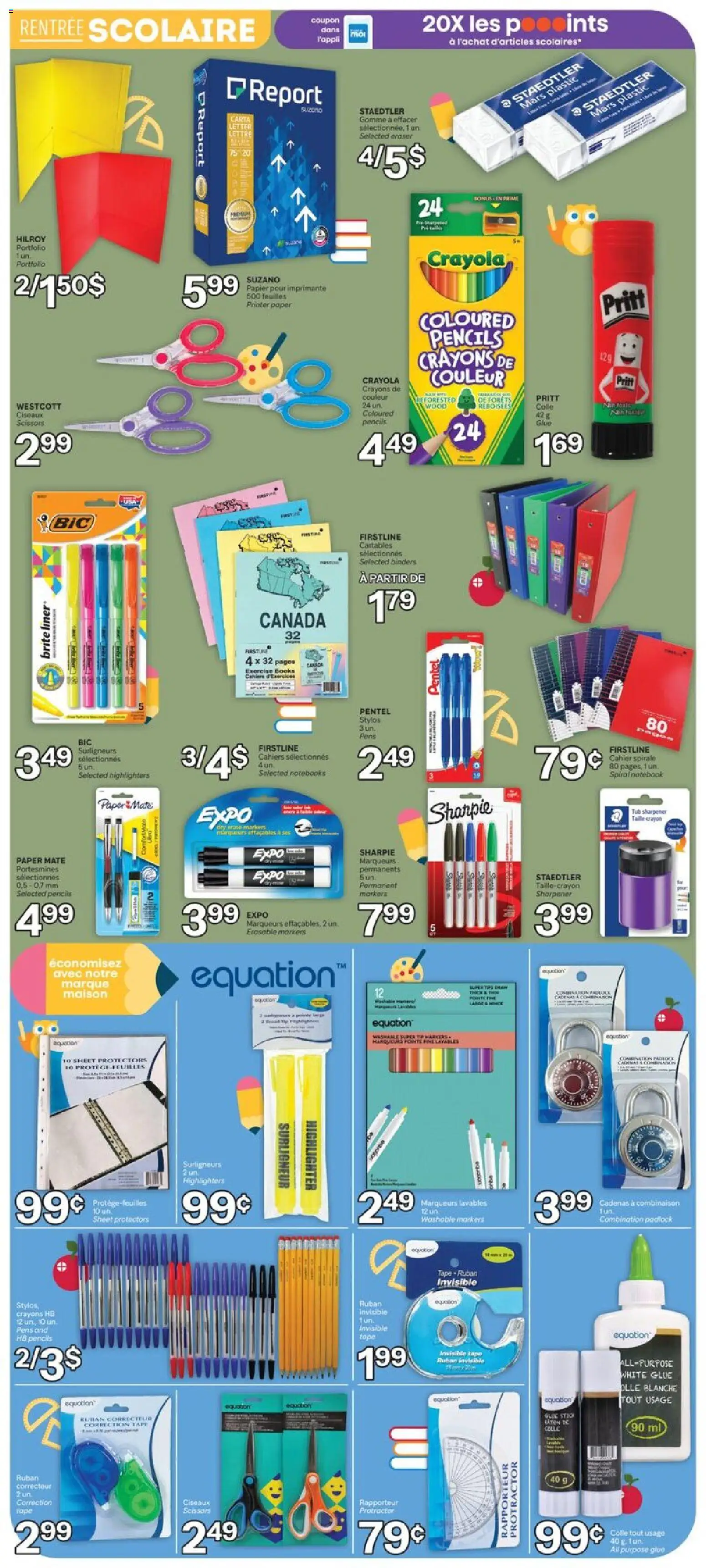 Brunet flyer valid from Aug 20, 2026 | Page: 9 | Products: Notebook, Printer, Highlighter, Books