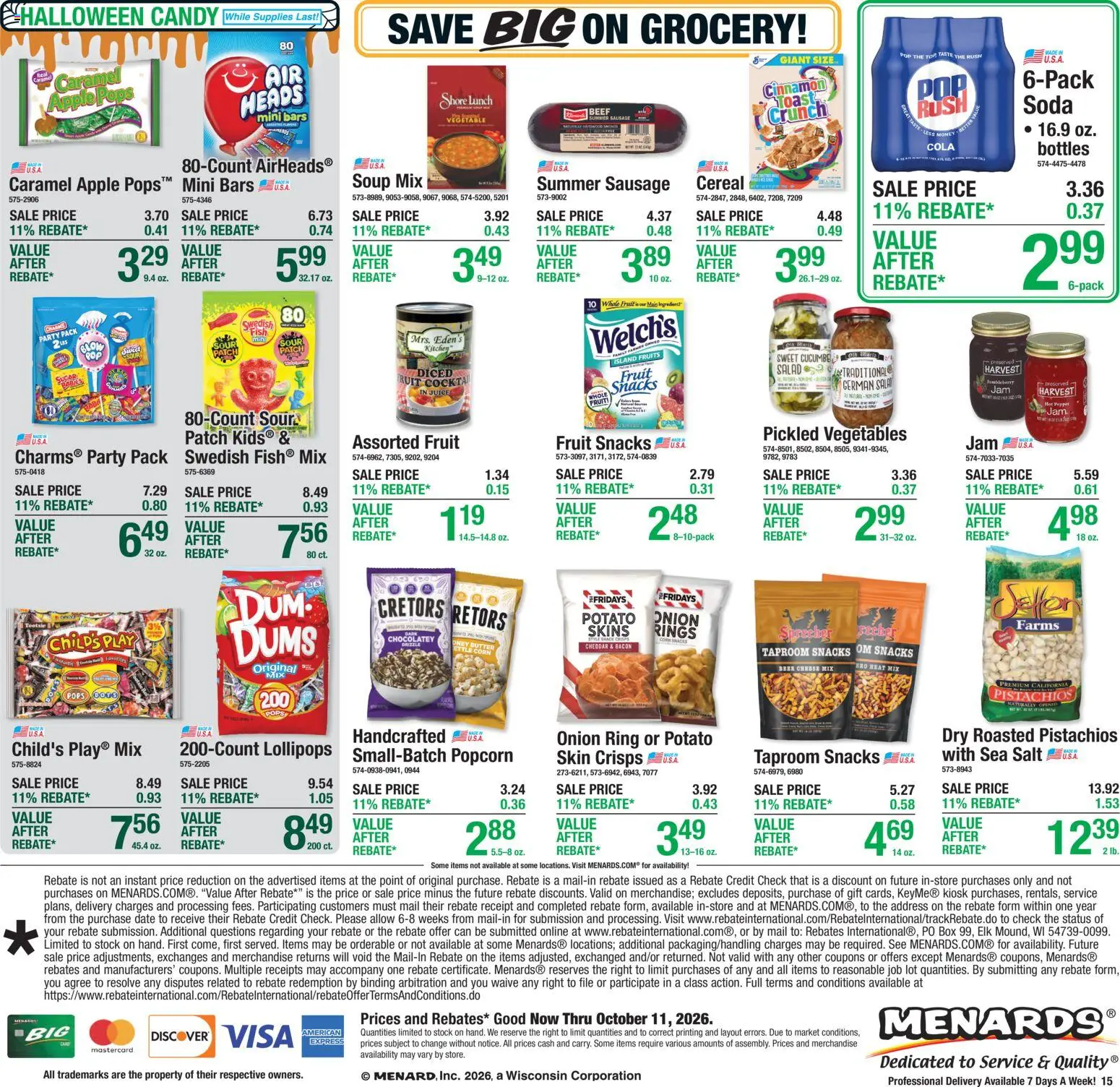 Menards Weekly Ad - valid from 10/01/2026 | Page: 21 | Products: Box, Popcorn, Beef, Snacks