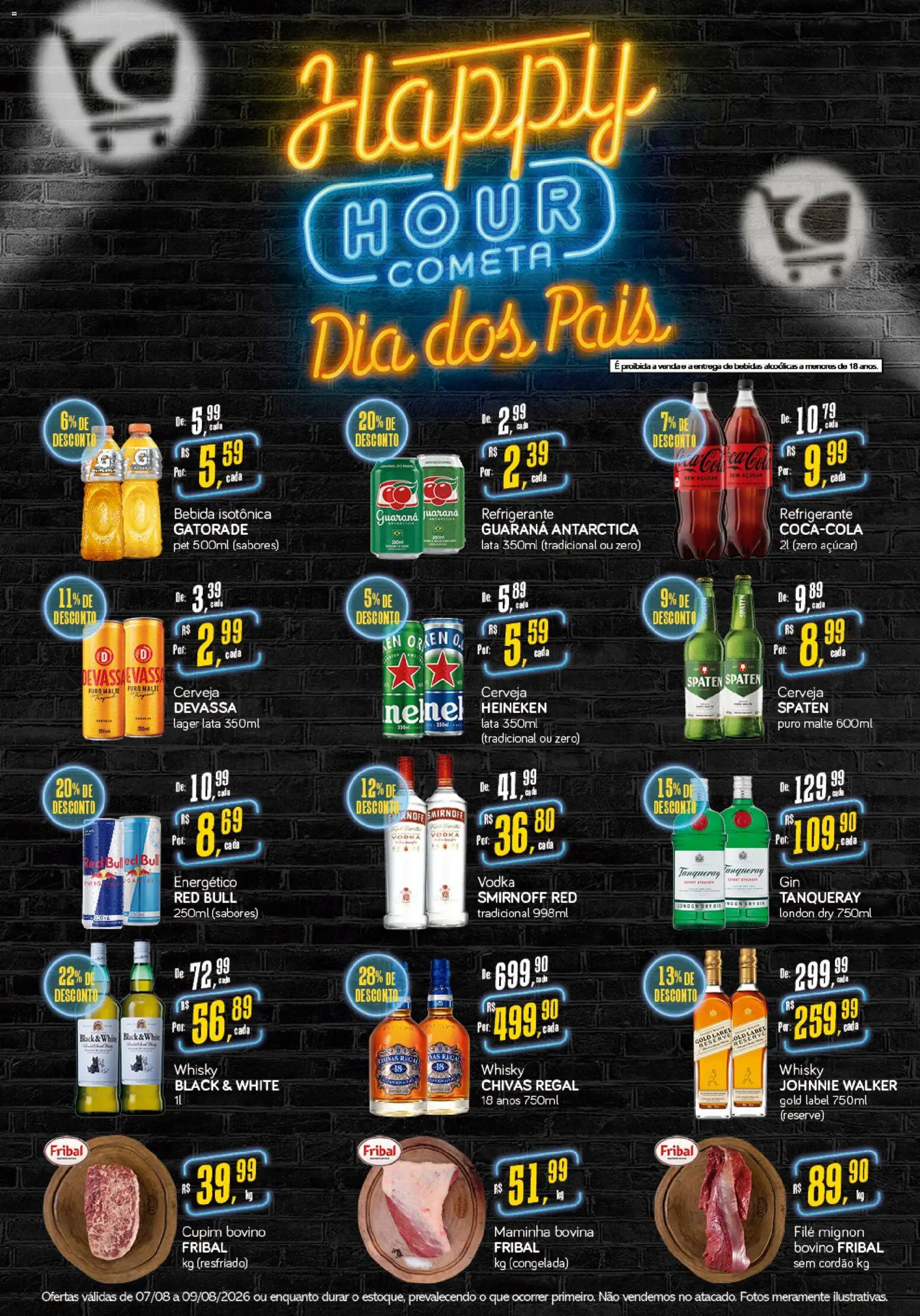 Cometa Supermercados Folheto - válido de 07/08/2026 | Página: 1 | Produtos: Energético Red Bull, Energético, Vodka, Bebida