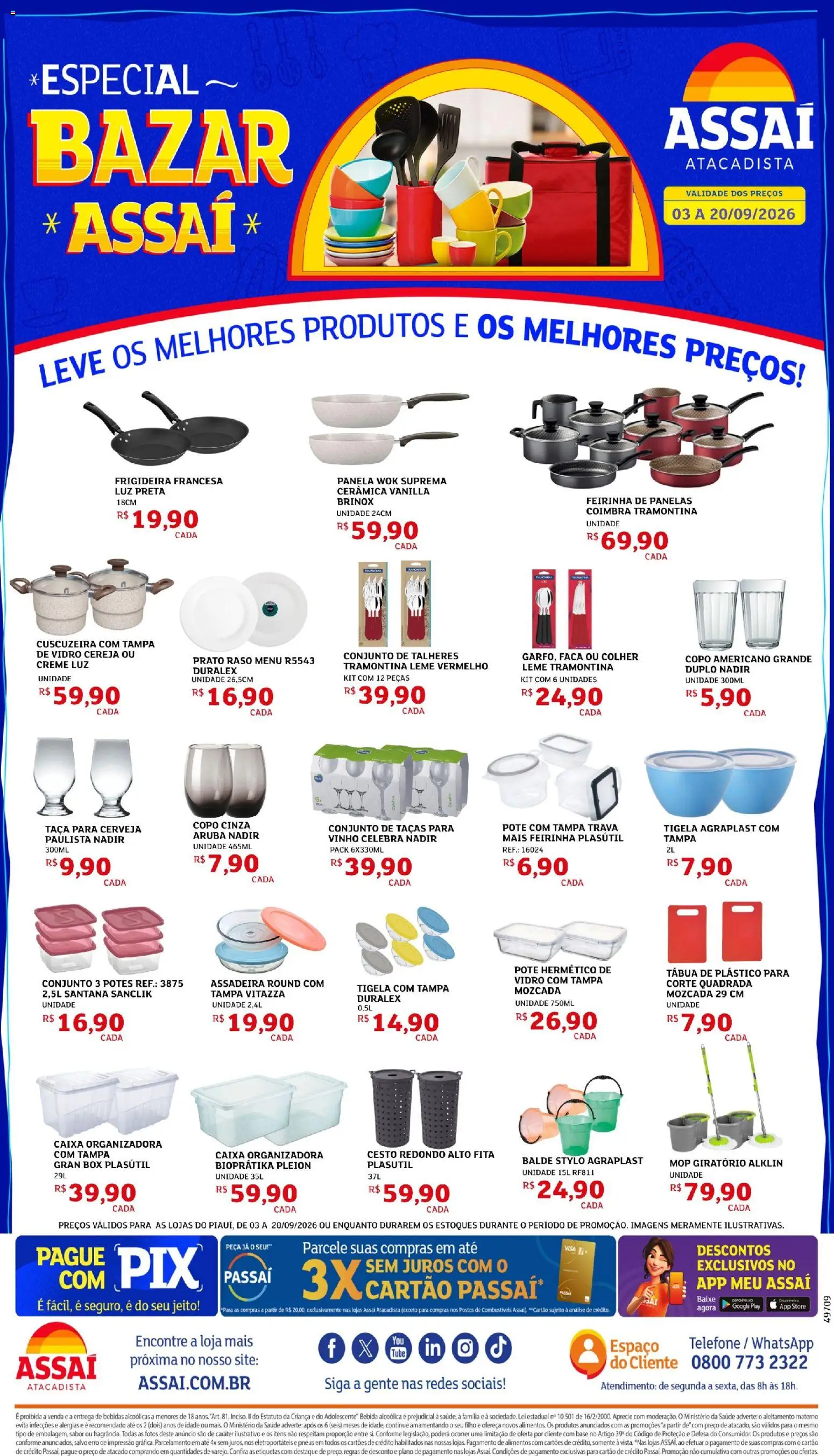 Assaí Atacadista Folheto - válido de 03/09/2026 | Página: 1 | Produtos: Cerveja, Panelas, Pneus, Telefone