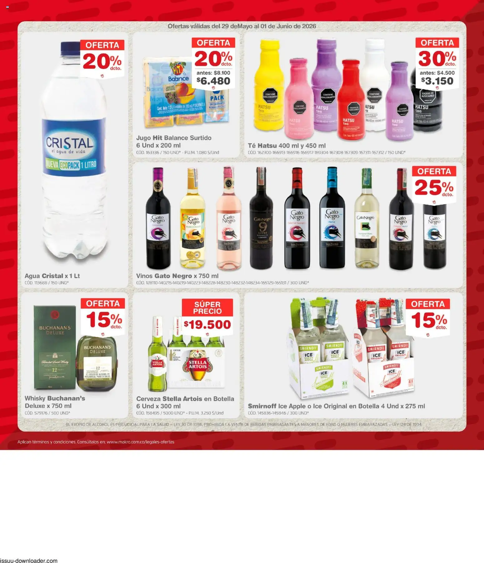 Makro revista - valida desde el 29.05.2026 | Página: 4 | Productos: Té, Whisky, Botella, Jugo