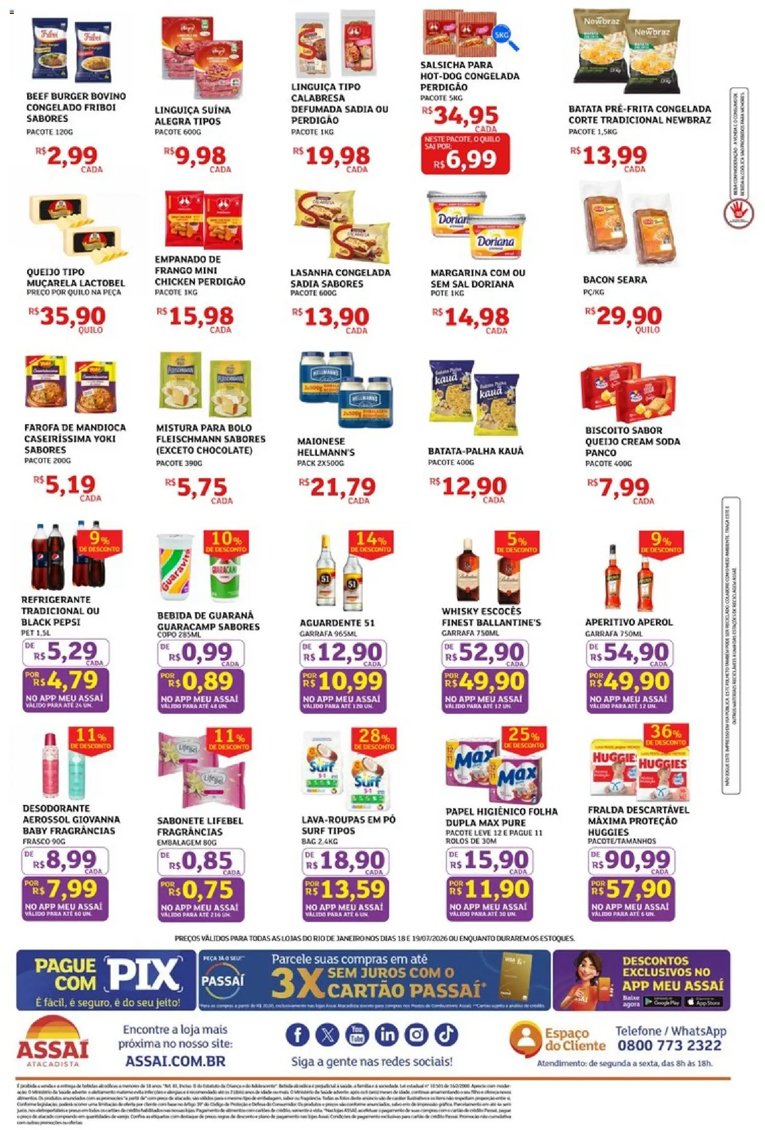 Assaí Atacadista Folheto - válido de 18/07/2026 | Página: 2 | Produtos: Desodorante, Sabonete, Sal, Papel higiênico
