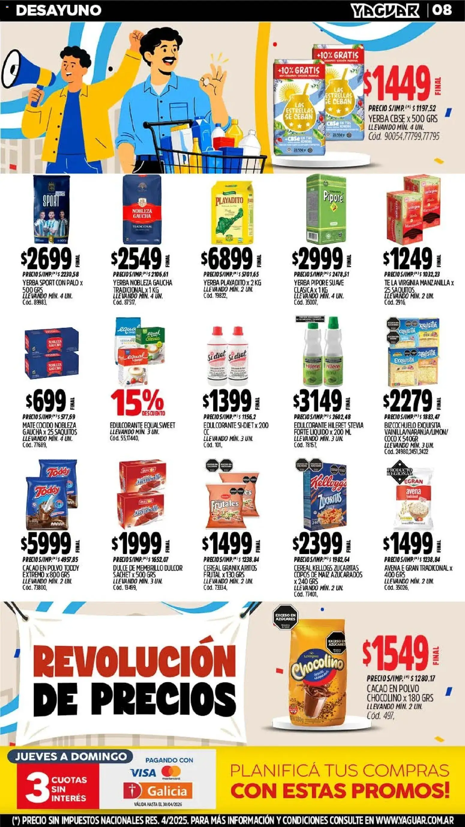 Yaguar - Oferta Semanal Neuquen │ válido desde el 25.05.2026 | Página: 8 | Productos: Copos, Polvo, Maiz, Cacao