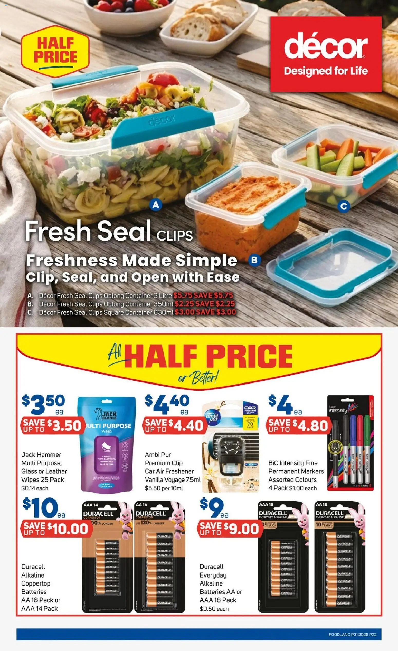 Foodland catalogue - valid from 29/07/2026 | Page: 22 | Products: Decor, Batteries, Clips, Air freshener