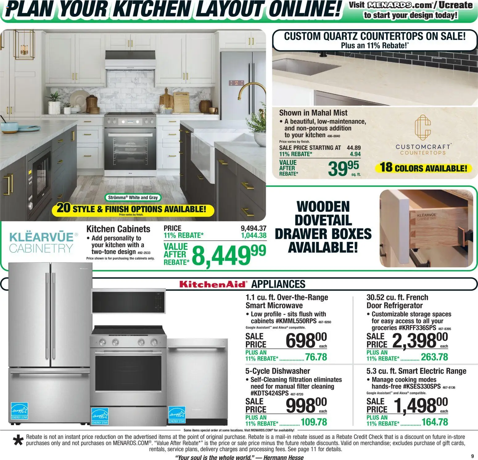 Menards Weekly Ad - valid from 07/30/2026 | Page: 14 | Products: Groceries, Microwave, Refrigerator, Dishwasher
