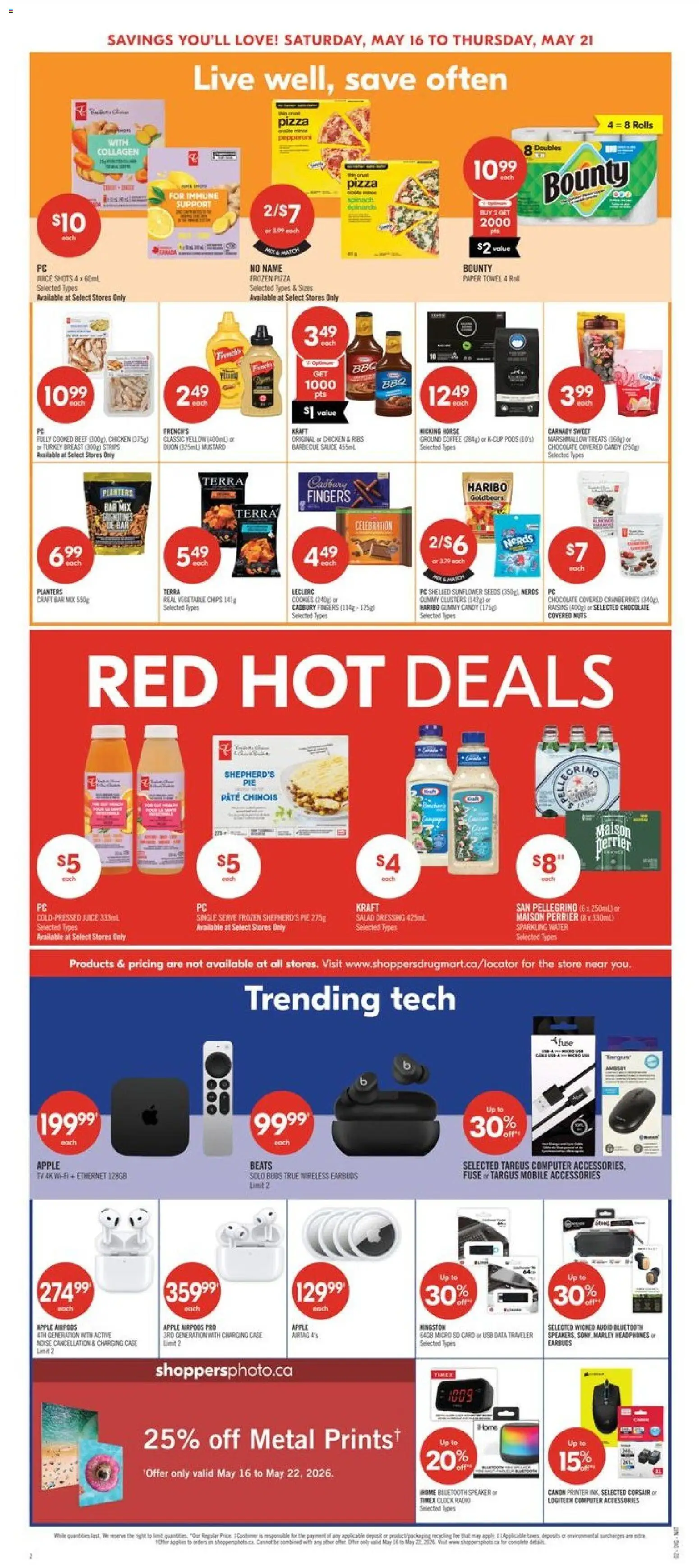 Shoppers flyer valid from 15.05.2026 | Page: 10 | Products: Chips, PC, Chocolate, Pizza