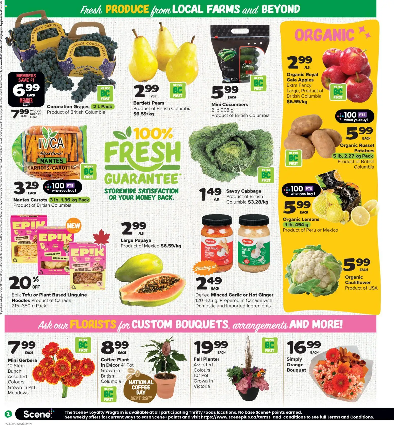 Thrifty Foods flyer valid from Sep 24, 2026 | Page: 3 | Products: Cucumbers, Potatoes, Carrots, Ingredients