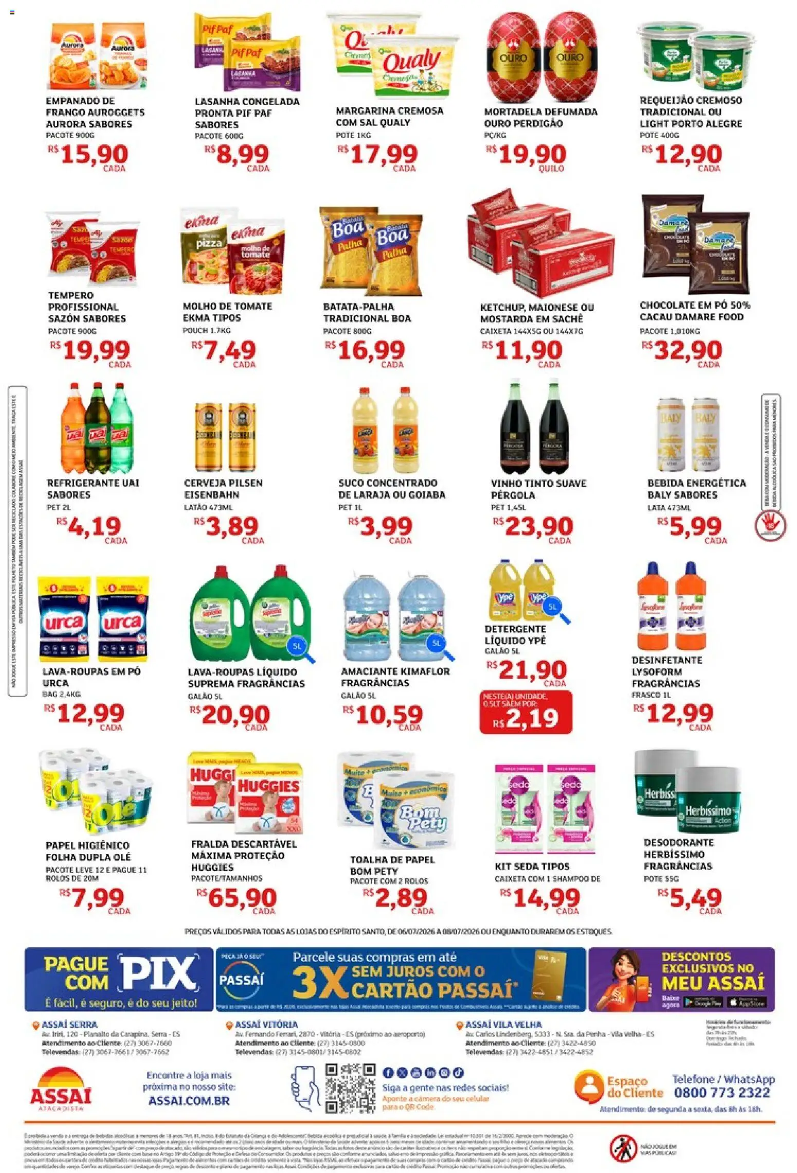 Assaí Atacadista Folheto - válido de 06/07/2026 | Página: 2 | Produtos: Molho de tomate, Sal, Câmera, Margarina