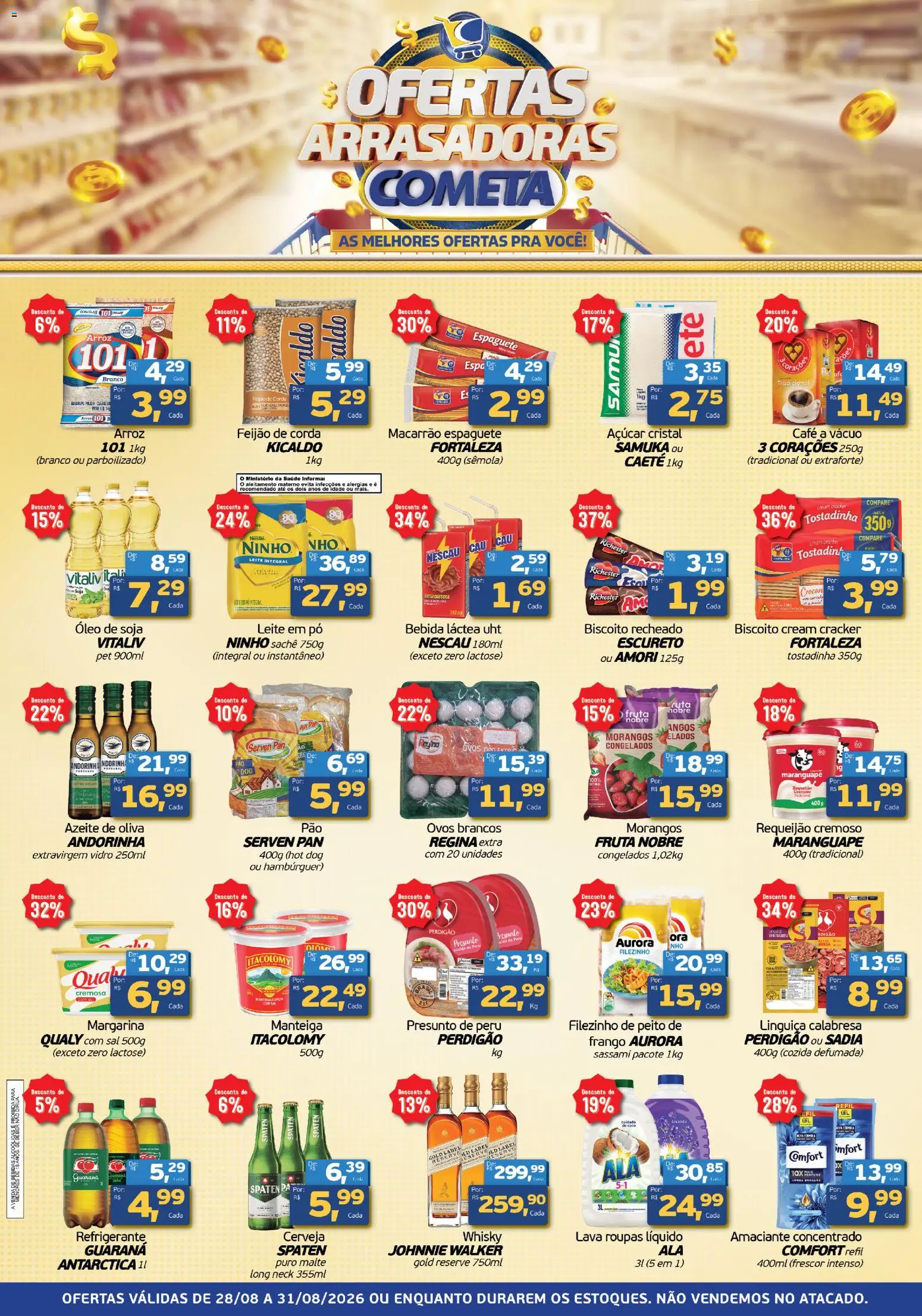 Cometa Supermercados Folheto - válido de 28/08/2026 | Página: 1 | Produtos: Peru, Refrigerante, Cream cracker, Azeite