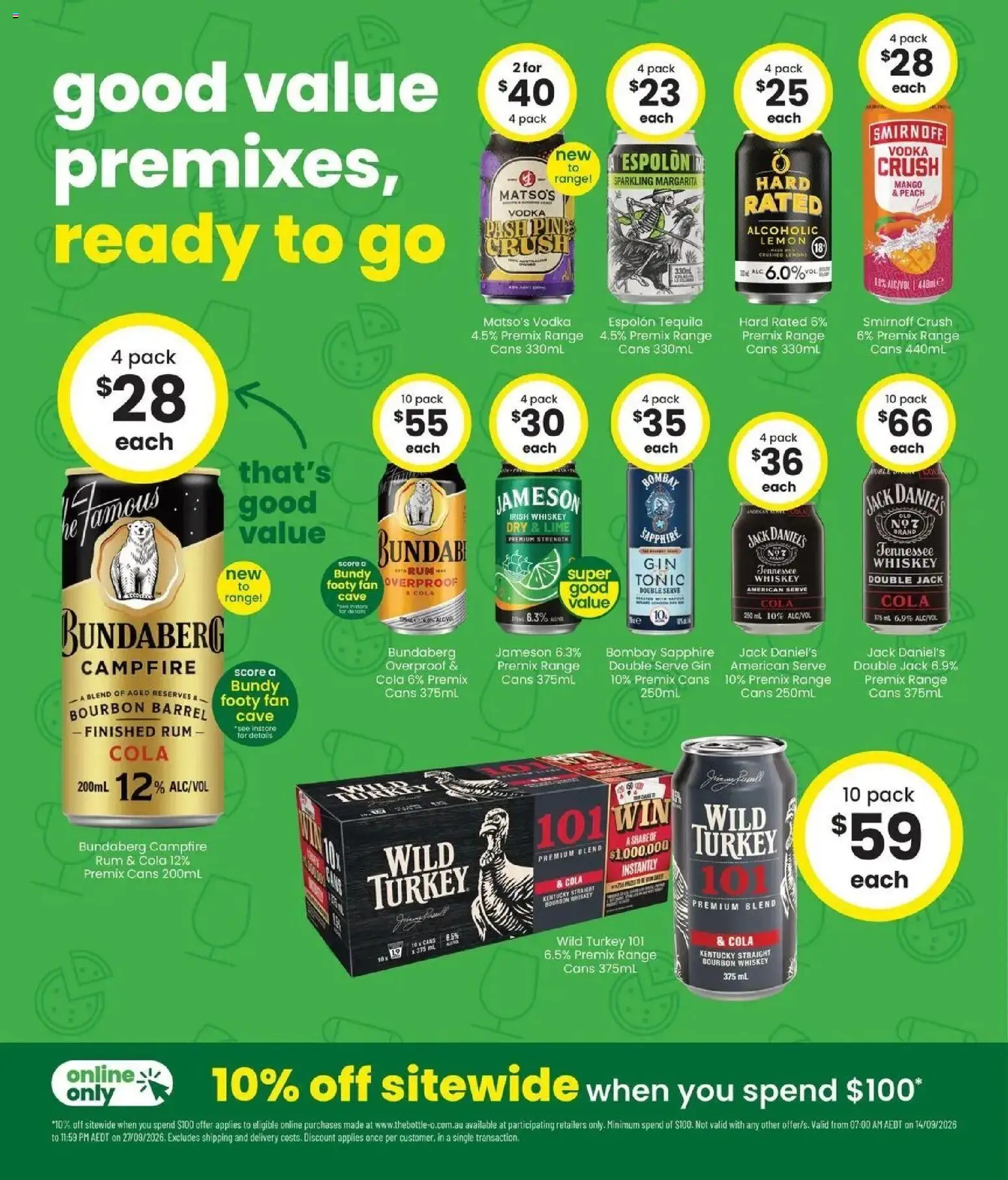 The Bottle-O - Good value booze for good value fans 14/09 - 14/09/2026 > weekly / monthly specials | Page: 4 | Products: Gin, Lemon, Peach, Bombay Sapphire