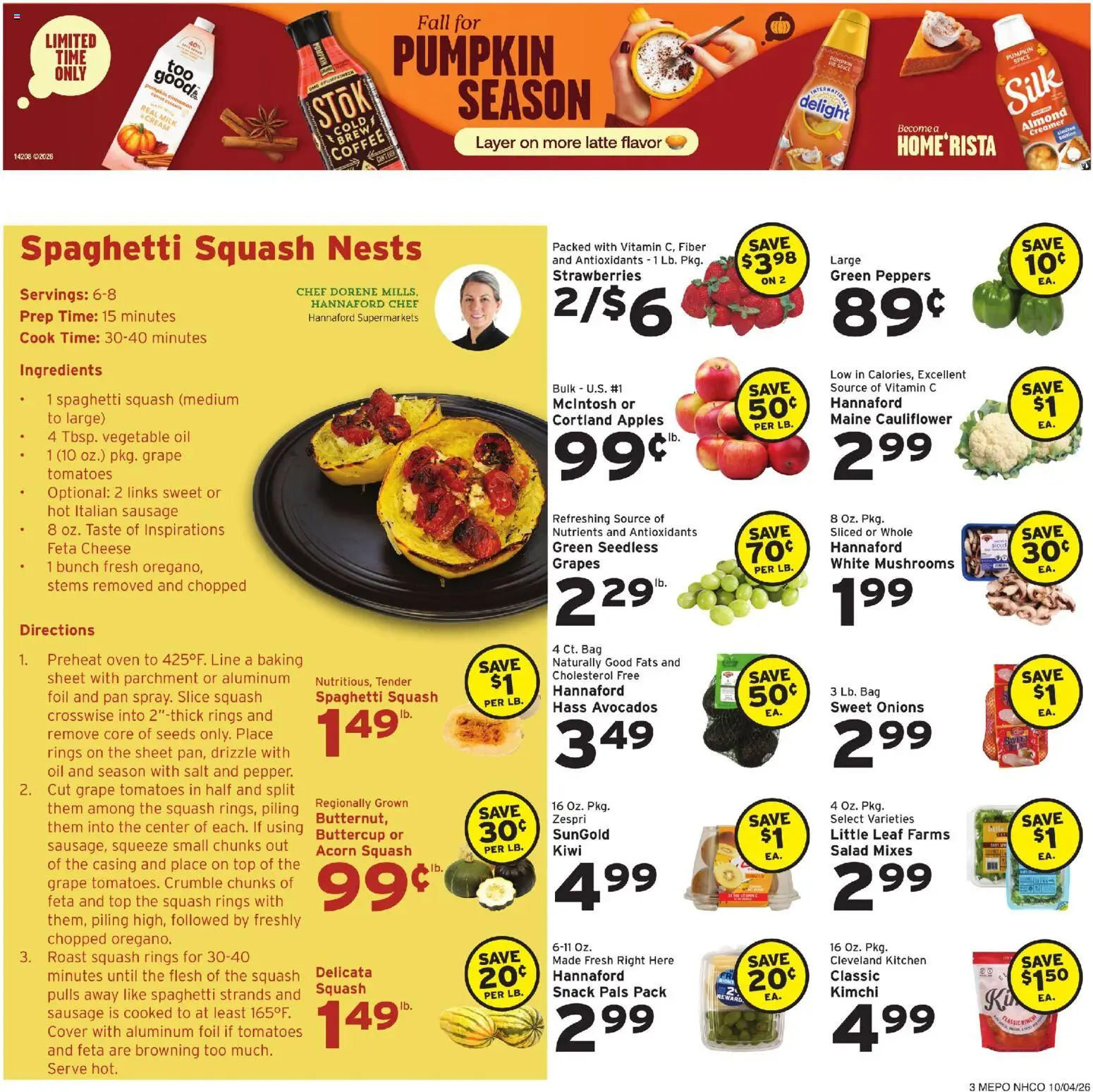 Hannaford Weekly Ad - valid from 10/04/2026 | Page: 3 | Products: Peppers, Milk, Apples, Vegetable oil