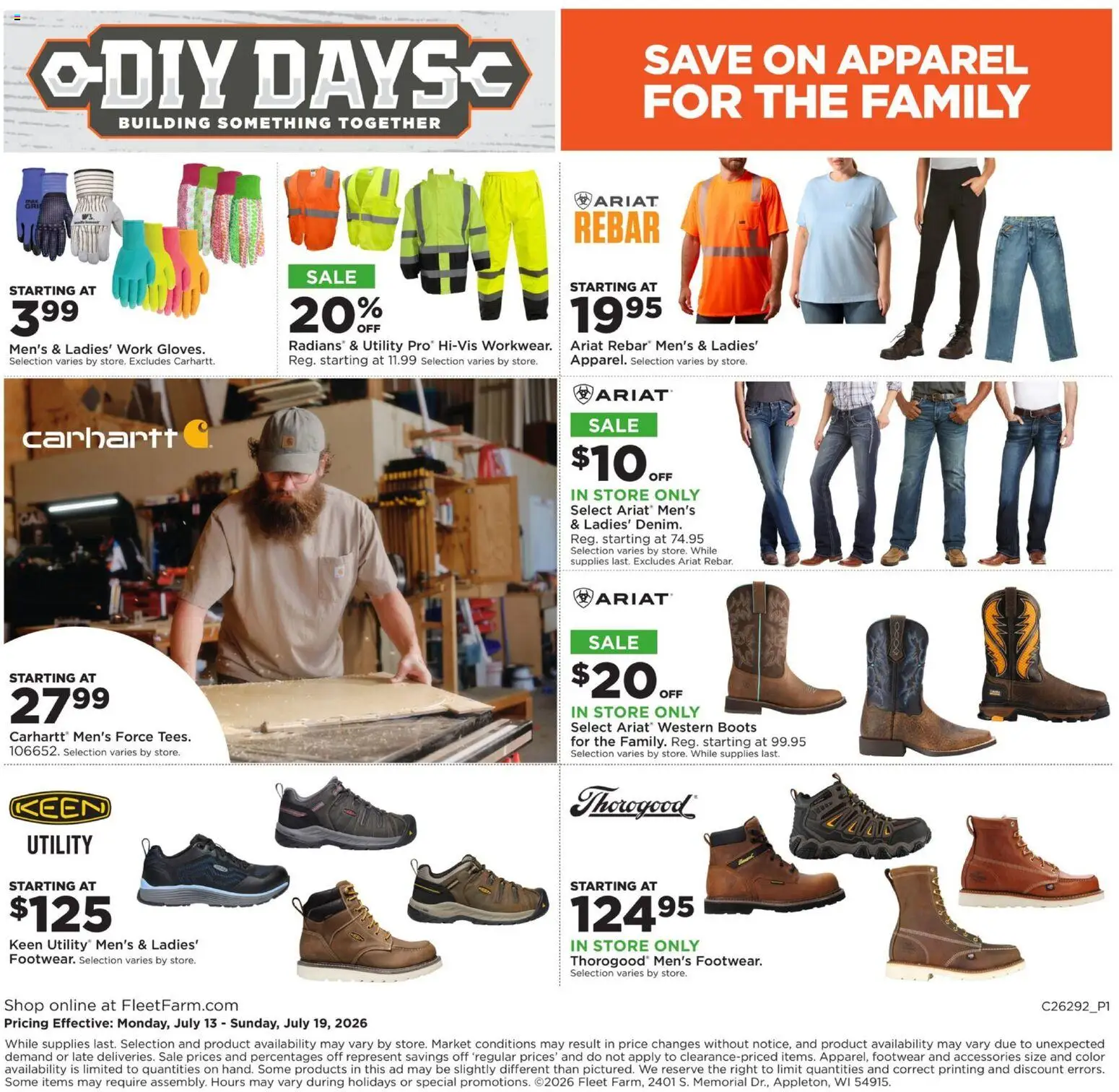Mills Fleet Farm DIY Days - valid from 07/13/2026 | Page: 12 | Products: Boots