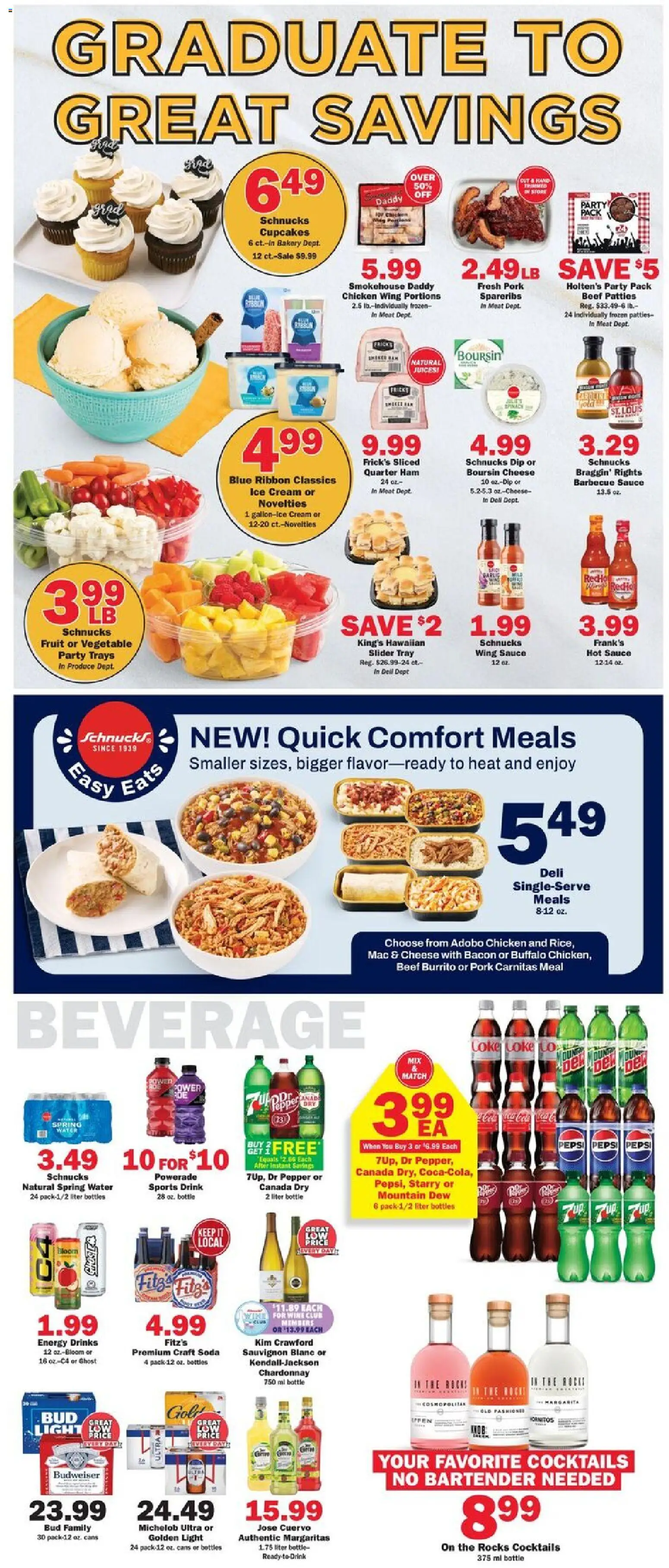 Schnucks Weekly Print Ad - MO - valid from 13.05.2026 | Page: 3 | Products: Cheese, Beef, Water, Date