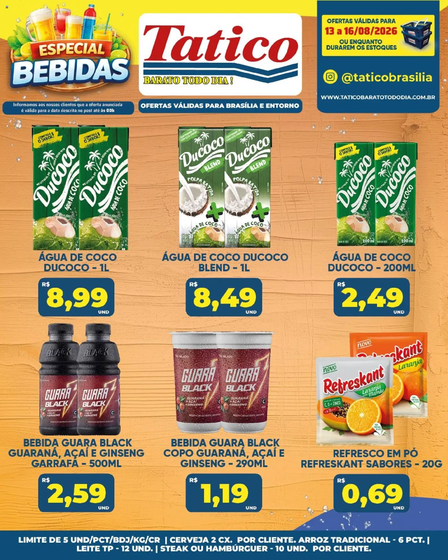 Tatico Folheto - válido de 17/08/2026 | Página: 46 | Produtos: Água de coco, Água, Mamão, Açaí