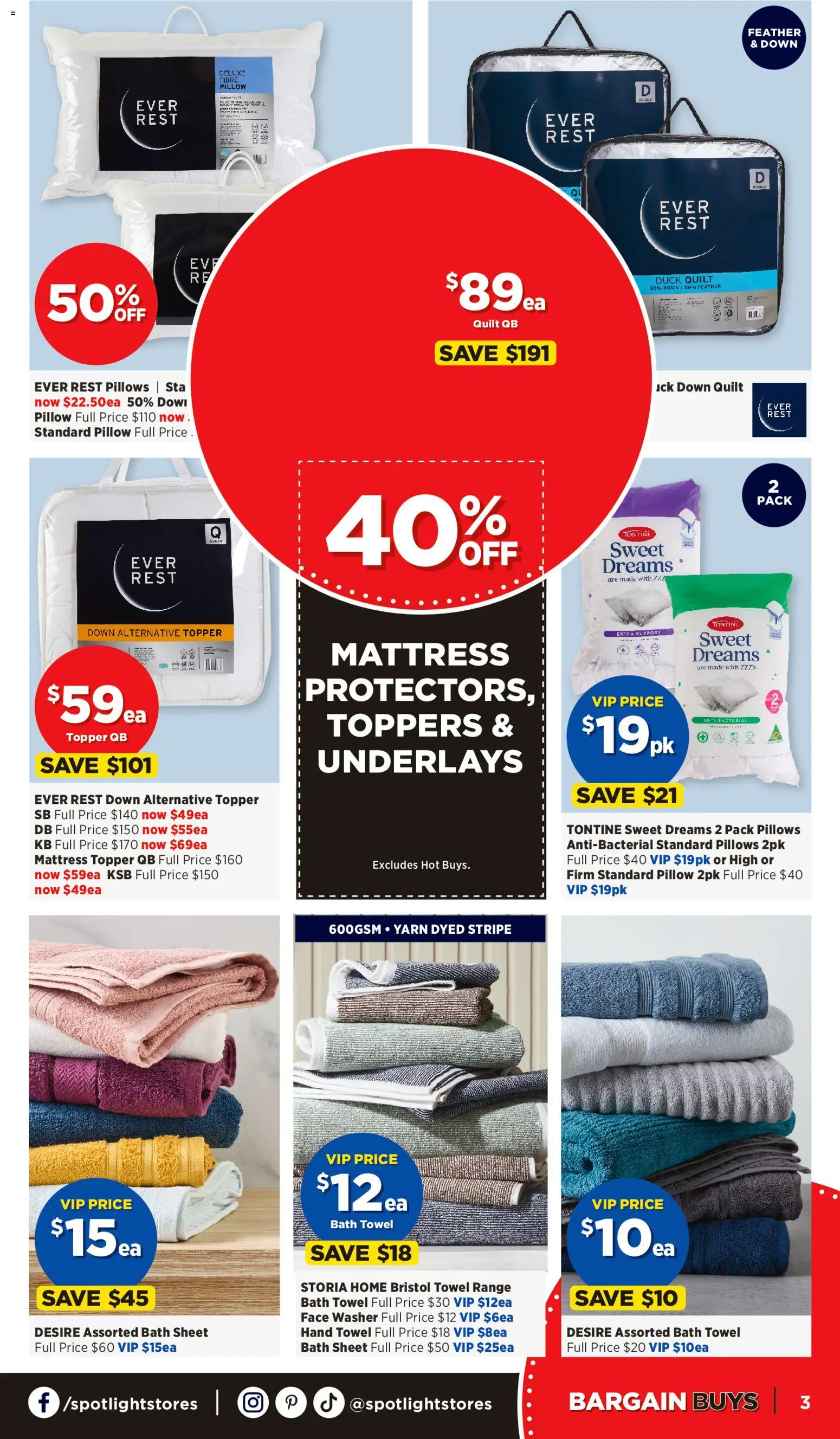 Spotlight catalogue - valid from 08/07/2026 | Page: 3 | Products: Duck, Washer, Mattress, Pillow