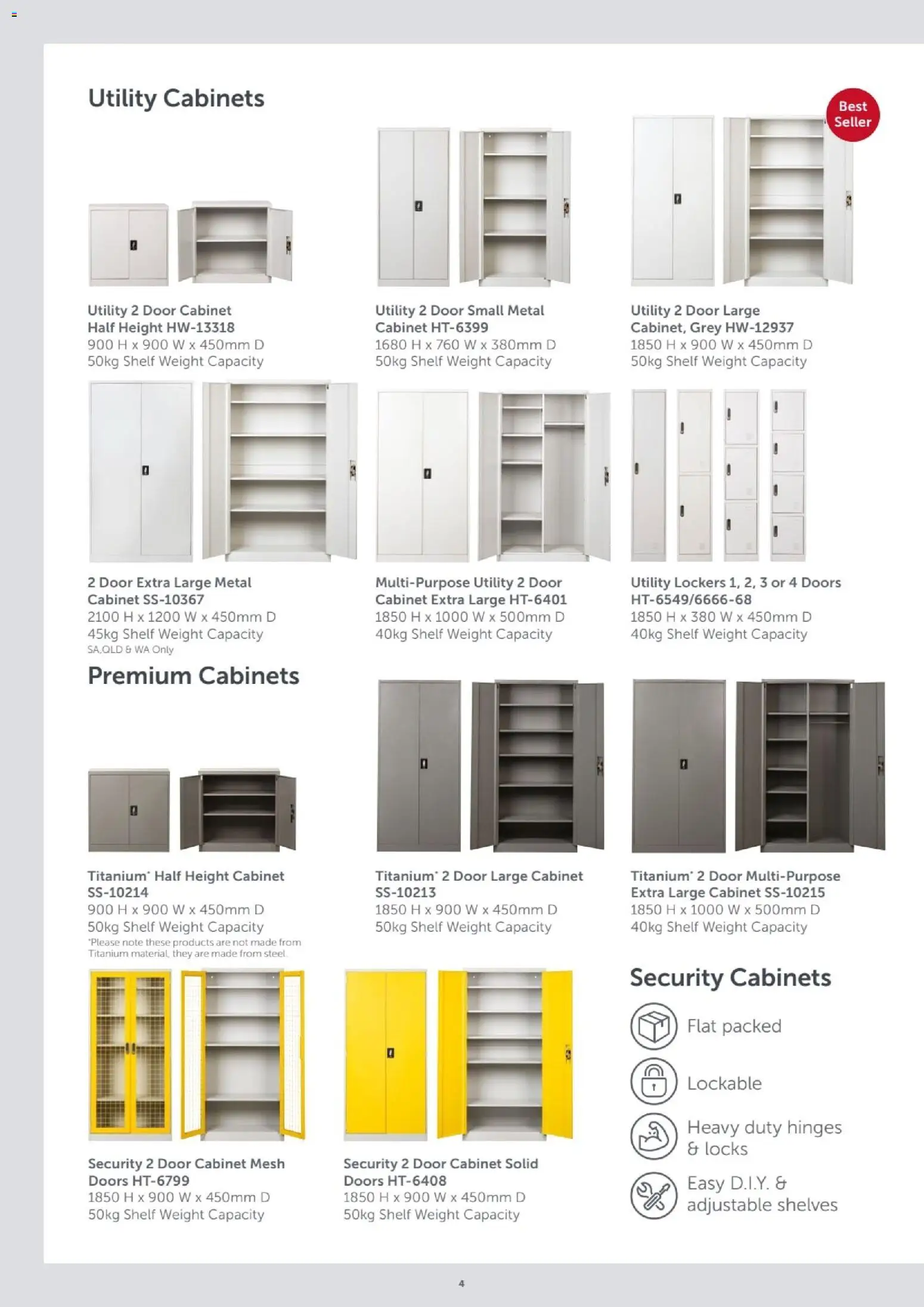 Stratco catalogue - valid from 10/08/2026 | Page: 4 | Products: Cabinet, Shelf, Multipurpose, Weight