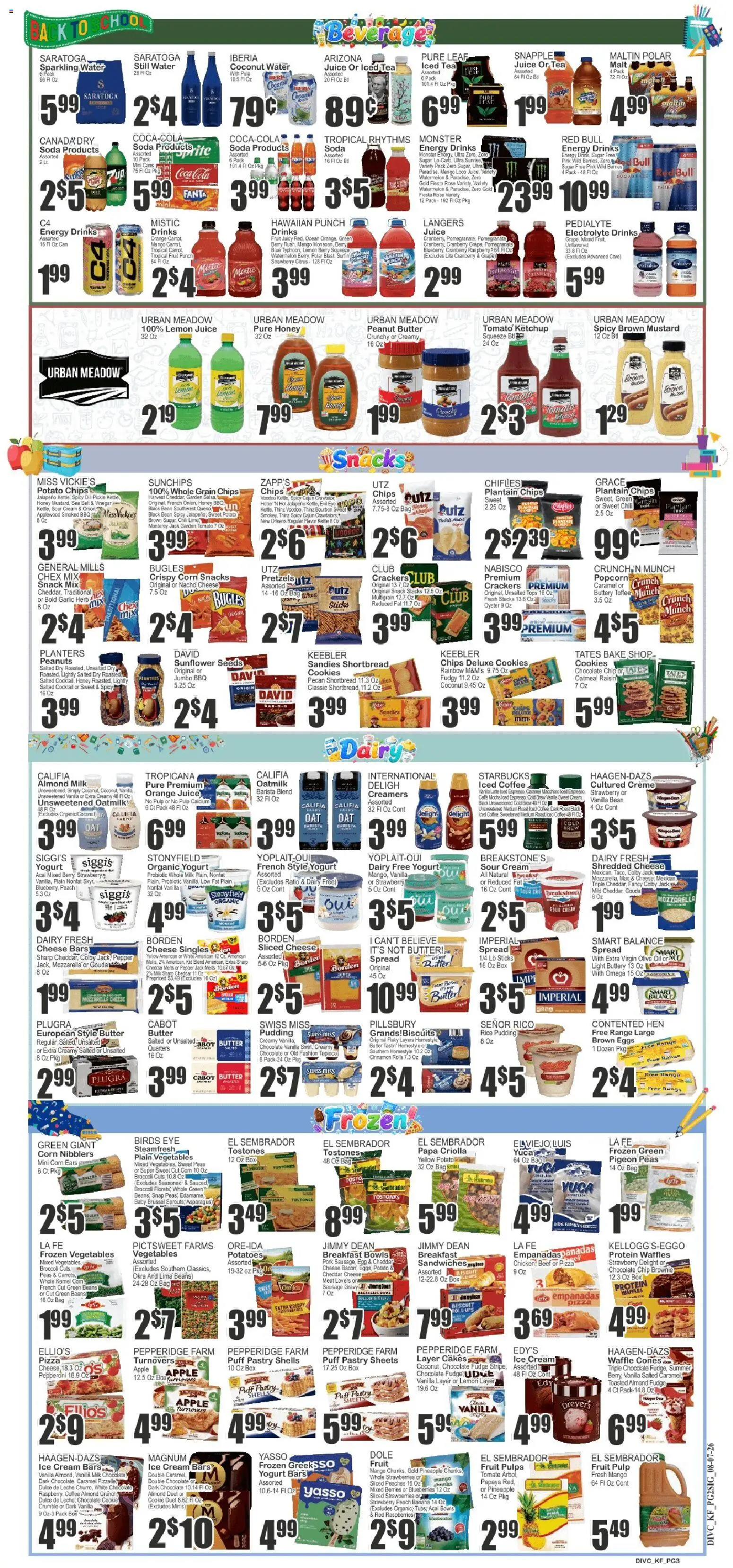 Food Universe Weekly Ad - valid from 08/07/2026 | Page: 3 | Products: Popcorn, Honey, Cream, Magnum