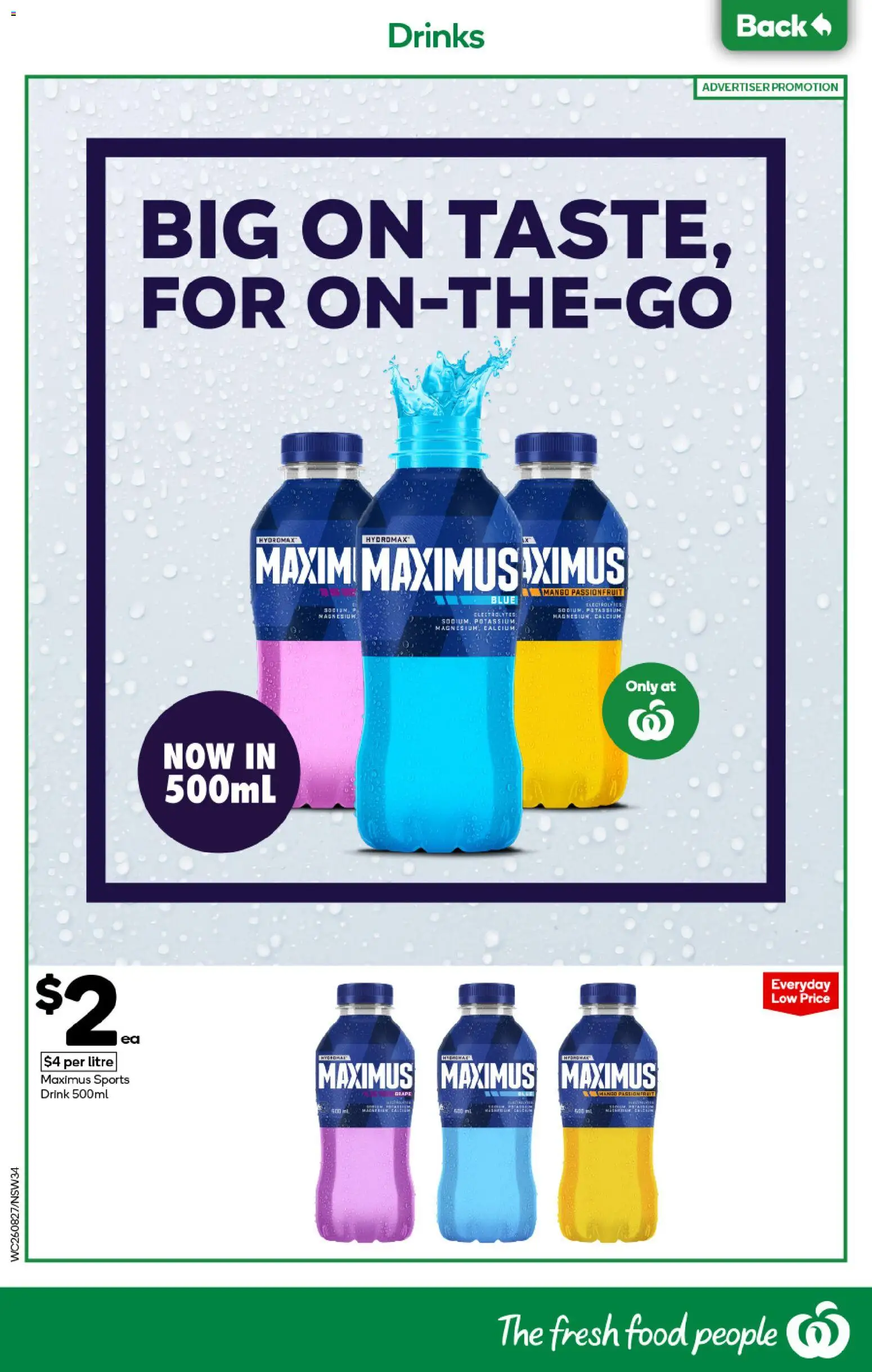Woolworths catalogue - valid from 26/08/2026 | Page: 34 | Products: Drinks, Food, Passionfruit, Mango