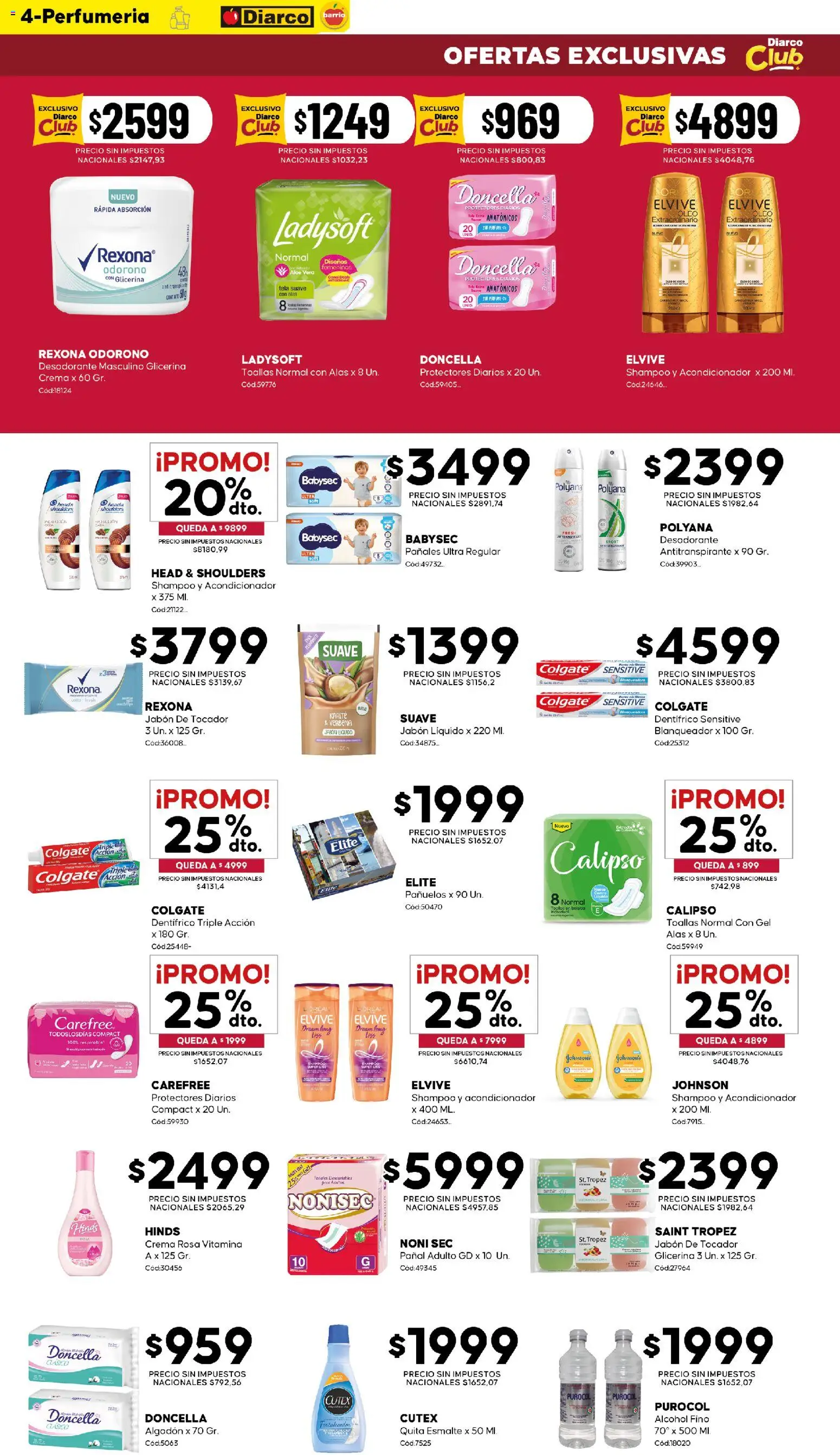 Diarco - Ofertas Barrio │ válido desde el 07/09/2026 | Página: 4 | Productos: Algodón, Toallas, Jabón, Crema