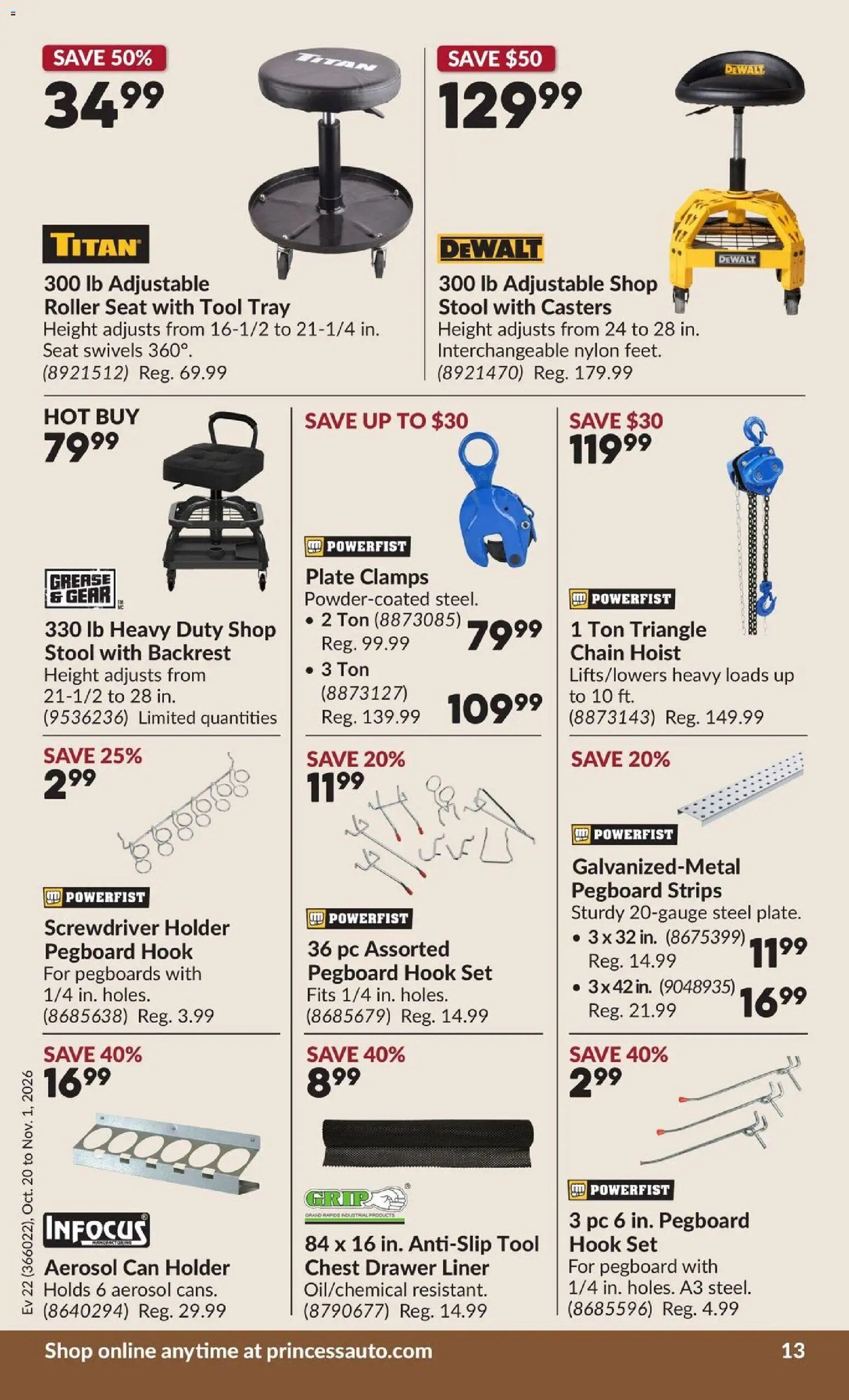 Princess Auto flyer valid from Oct 20, 2026 | Page: 16