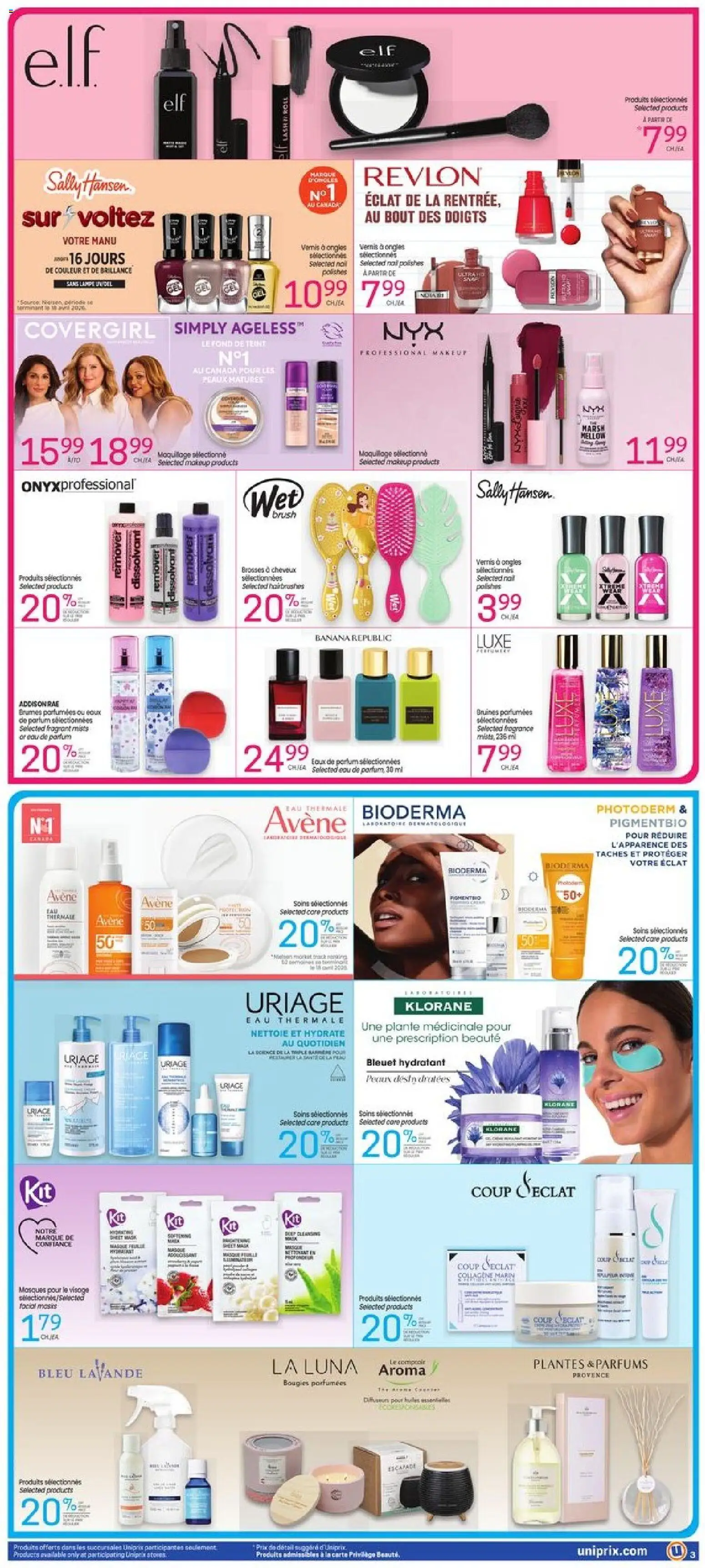 Uniprix flyer valid from Aug 20, 2026 | Page: 4 | Products: Fragrance, Brush