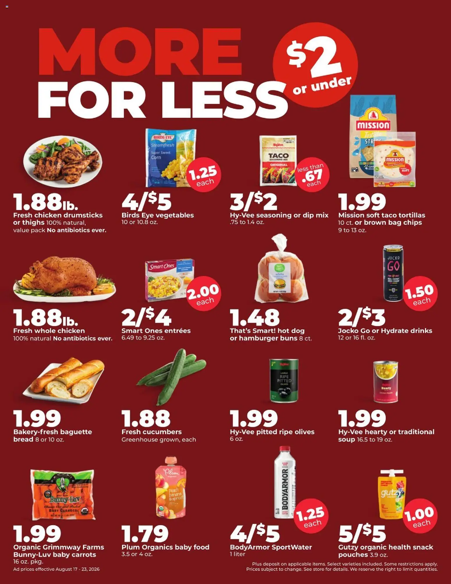 HyVee Weekly Ad - valid from 08/17/2026 | Page: 3 | Products: Corn, Plum, Bread, Carrots
