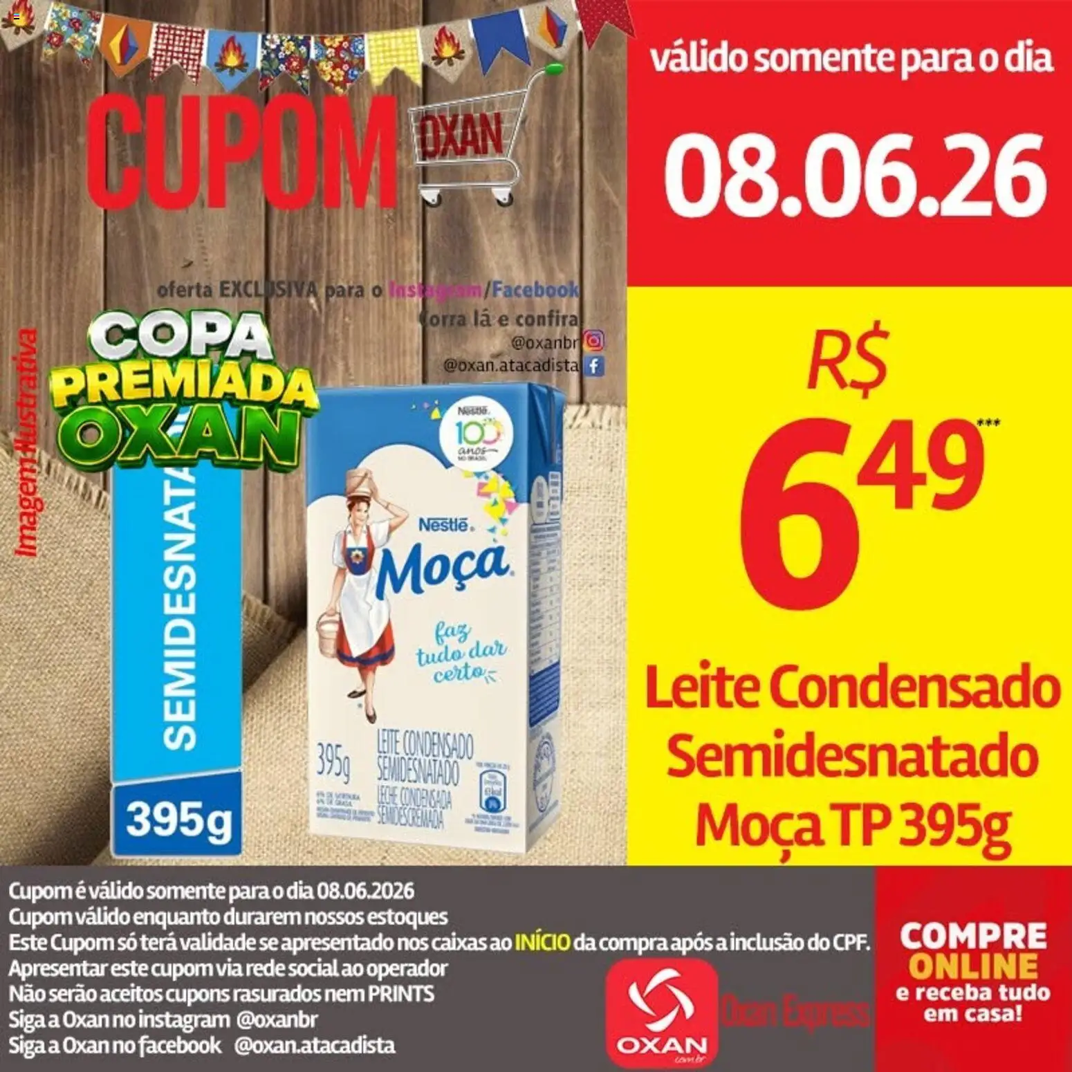 Oxan Atacadista Folheto - válido de 08.06.2026 | Página: 15 | Produtos: Leite, Copa, Leite condensado