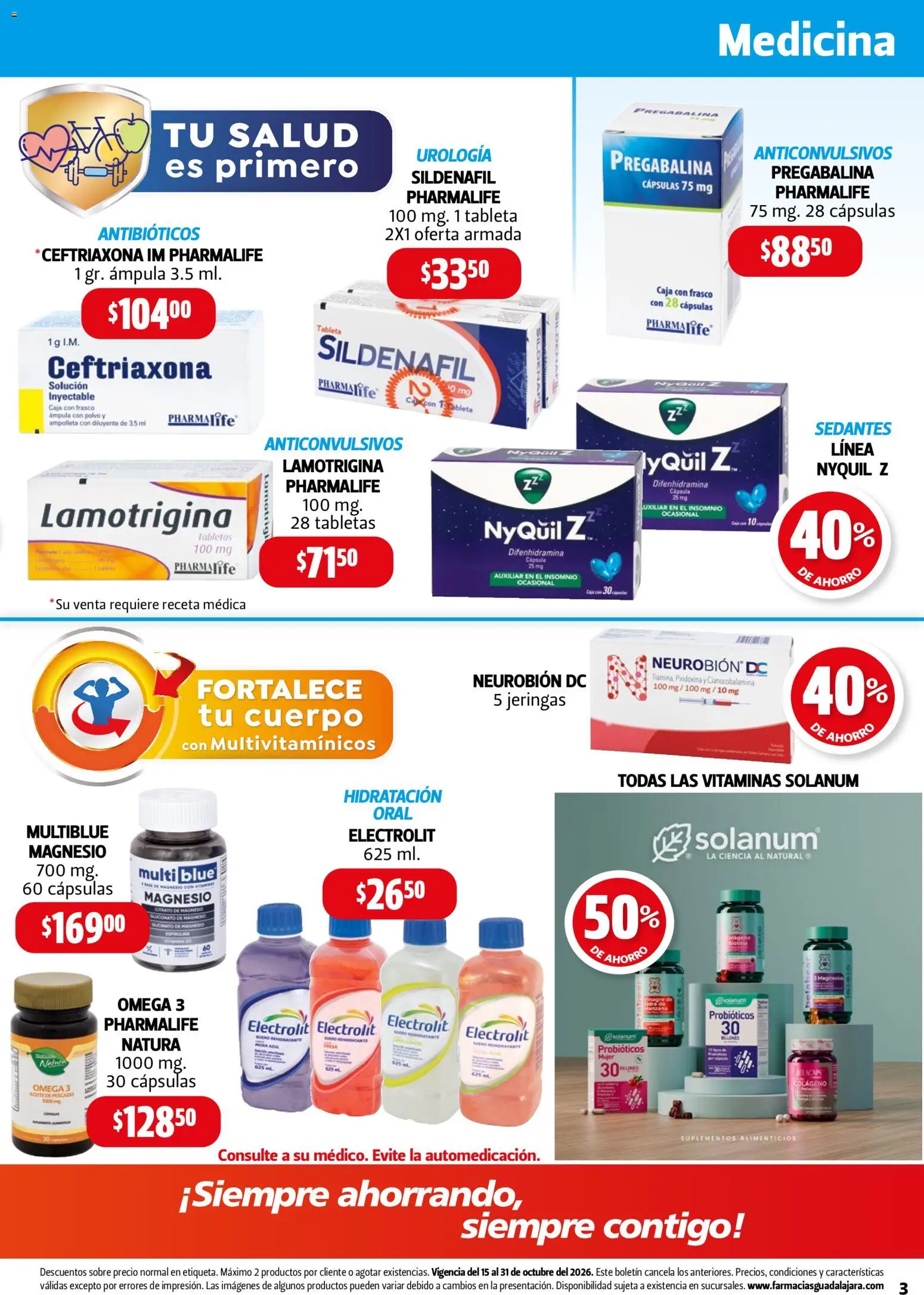 Nuevas ofertas de Farmacia Guadalajara válidas en toda la República Mexicana desde el 15/10/2026. ¡Encuentra las mejores ofertas en Farmacia Guadalajara catálogo! | Página: 3