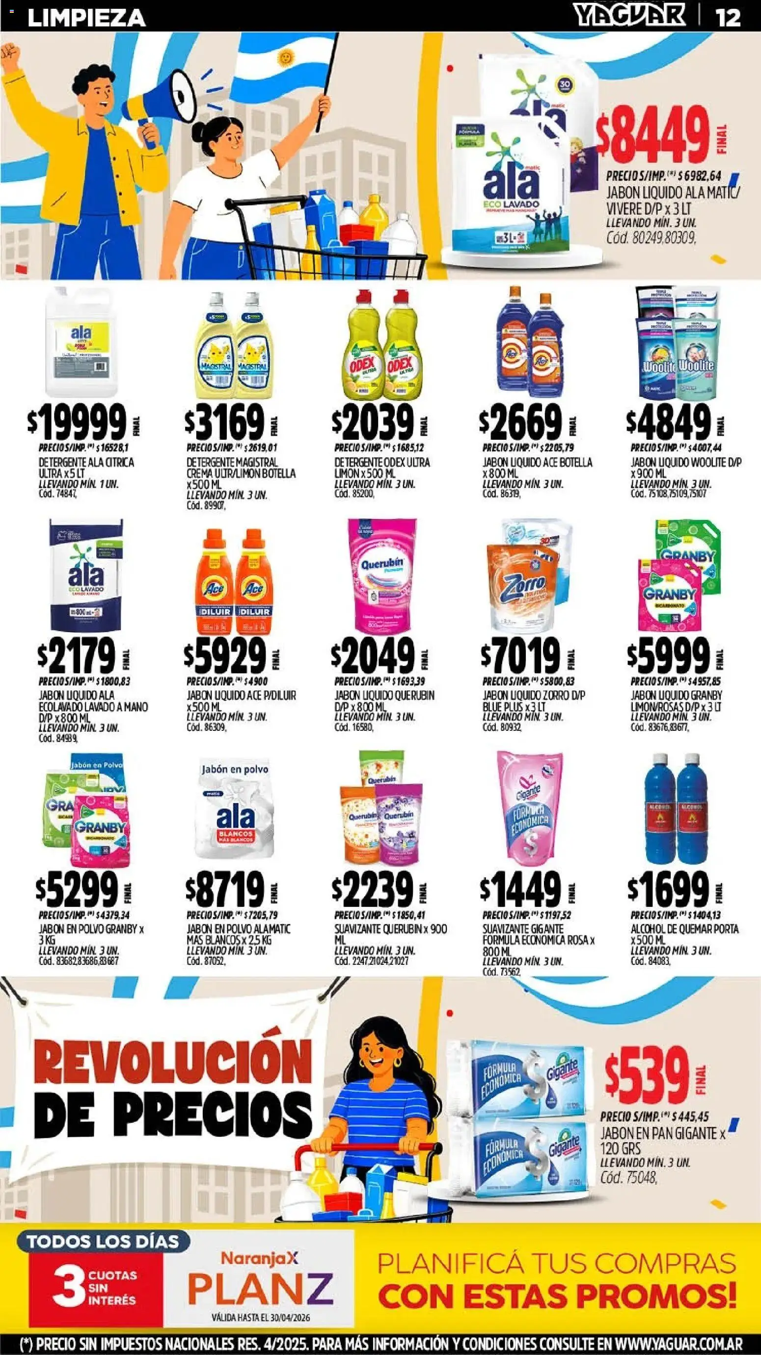 Yaguar - Oferta Semanal Jujuy │ válido desde el 25.05.2026 | Página: 12 | Productos: Botella, Detergente, Limón, Suavizante