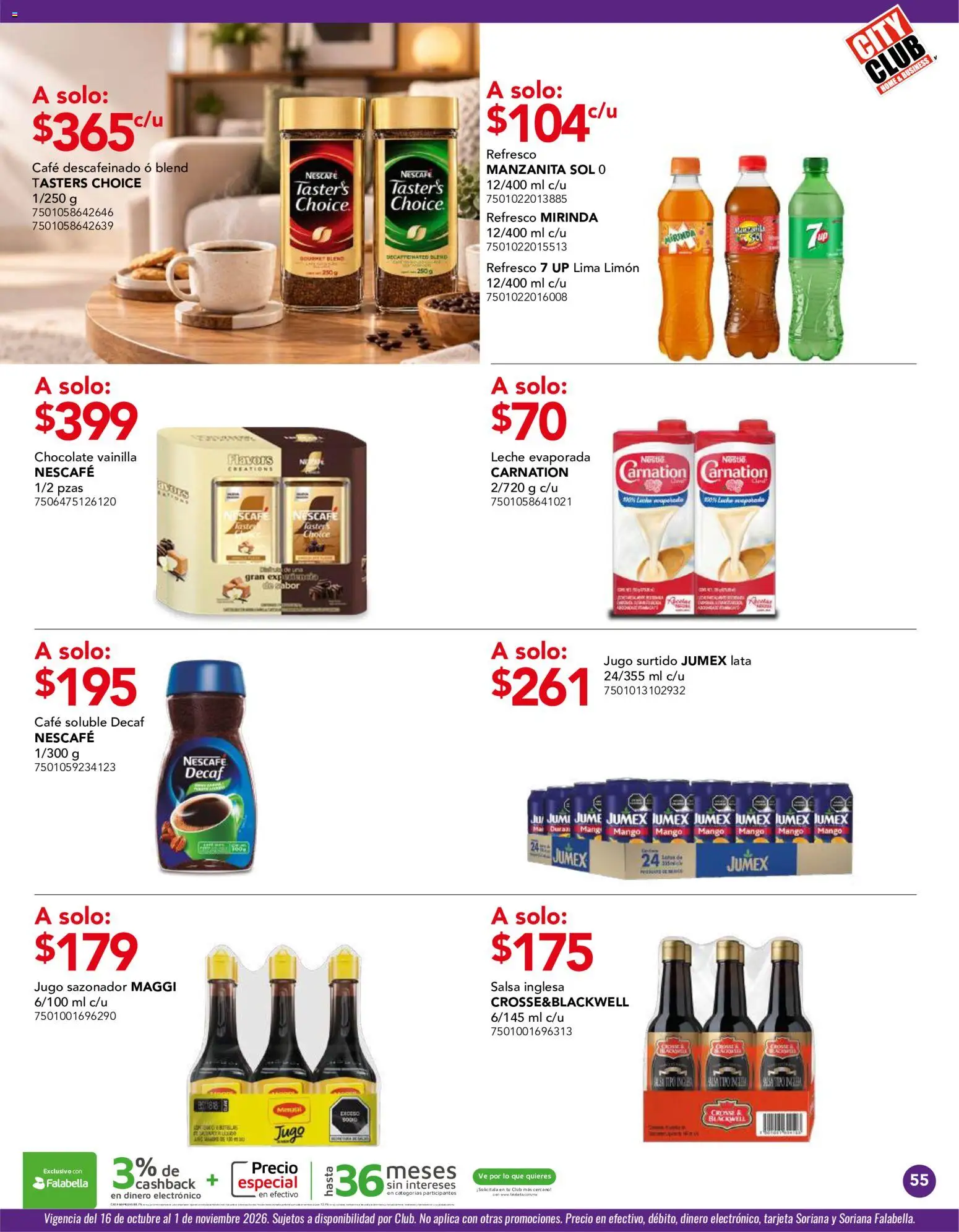 Nuevas ofertas de City Club válidas en toda la República Mexicana desde el 01/10/2026. ¡Encuentra las mejores ofertas en City Club catálogo! | Página: 55