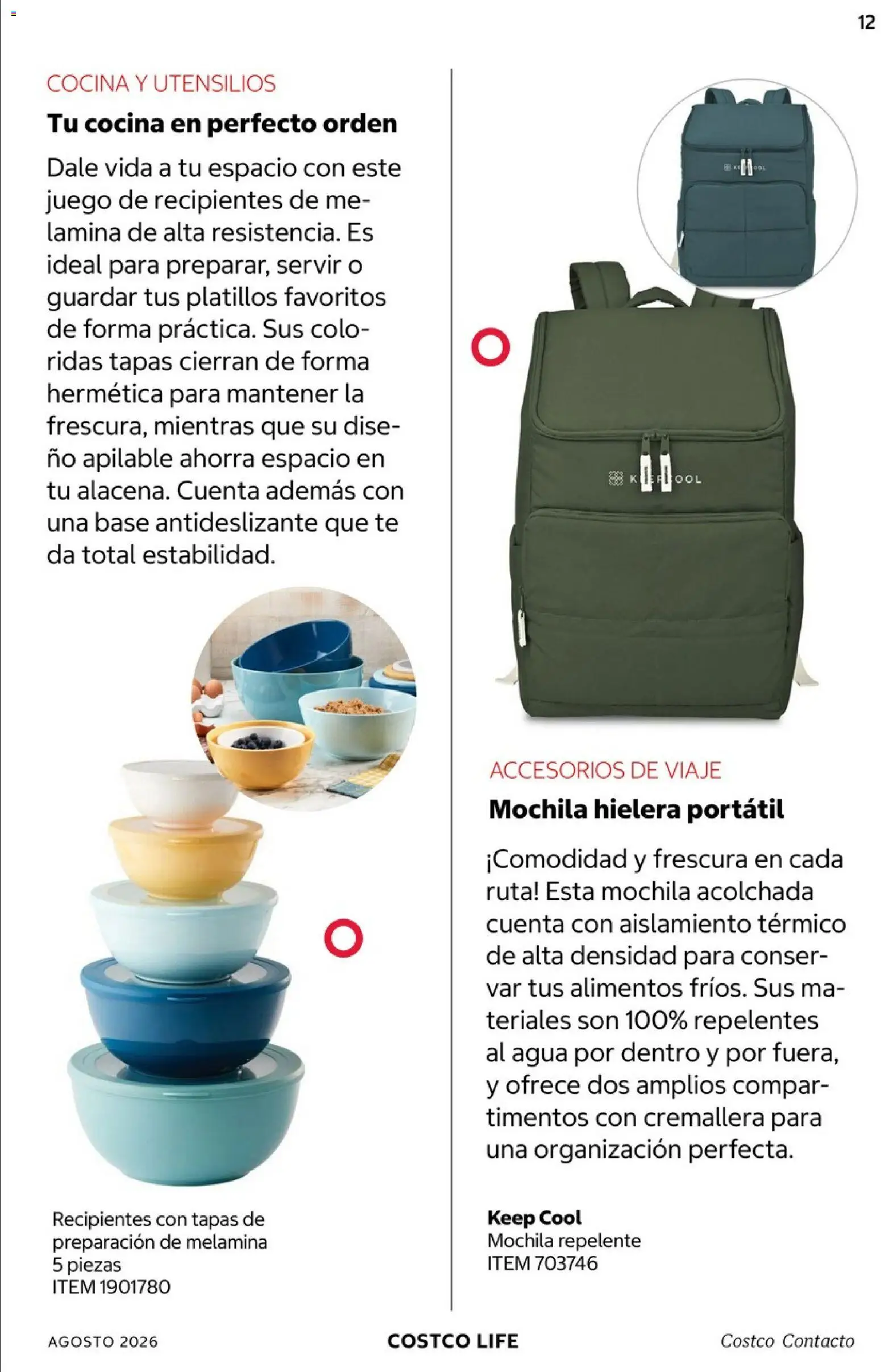 Nuevas ofertas de Costco válidas en toda la República Mexicana desde el 01/08/2026. ¡Encuentra las mejores ofertas en Costco catálogo Agosto! | Página: 12 | Productos: Mochila, Alimentos, Repelente, Cocina