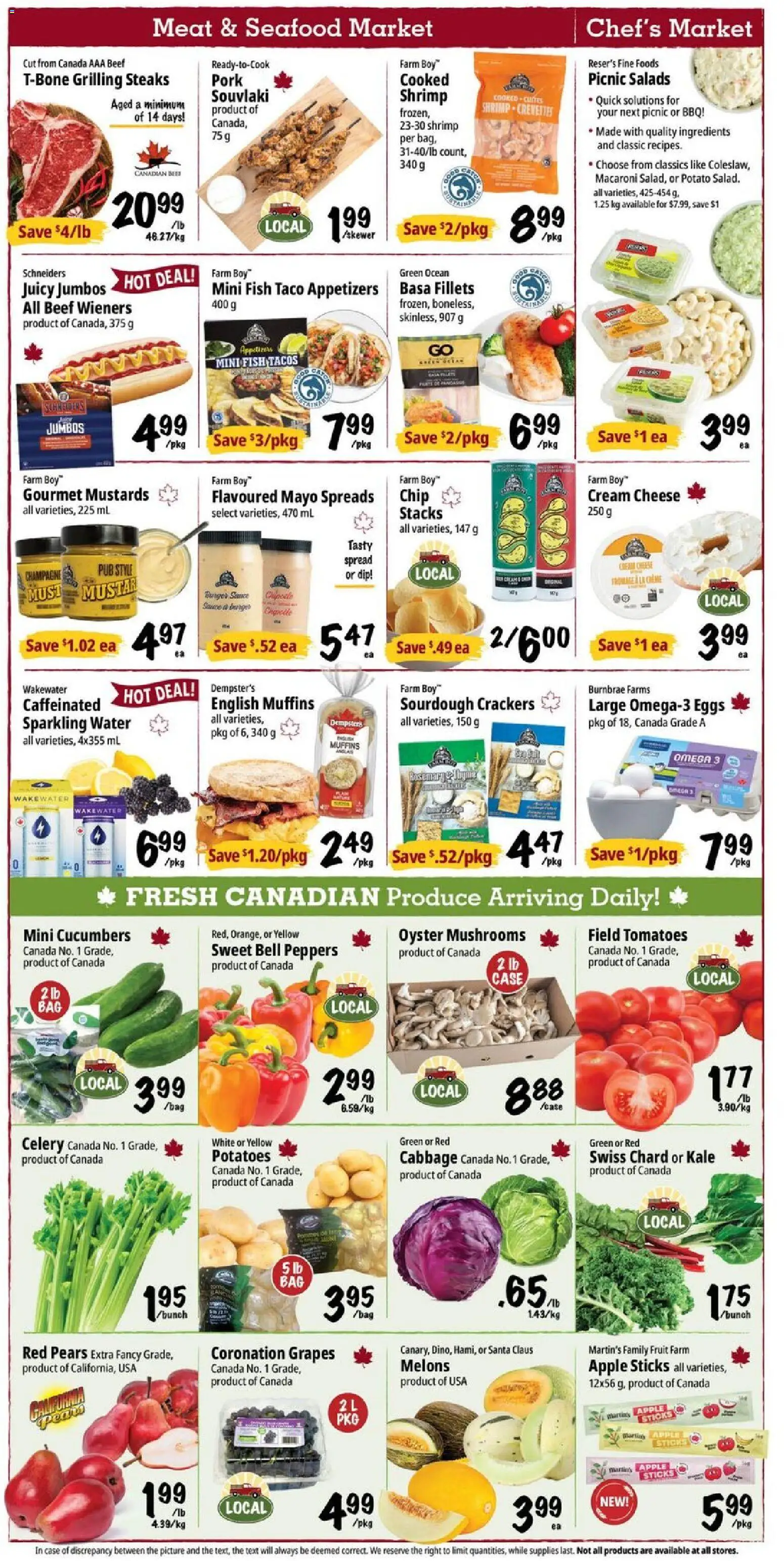 Farm Boy flyer valid from Aug 27, 2026 | Page: 2 | Products: Fish, Cream, Crackers, Meat