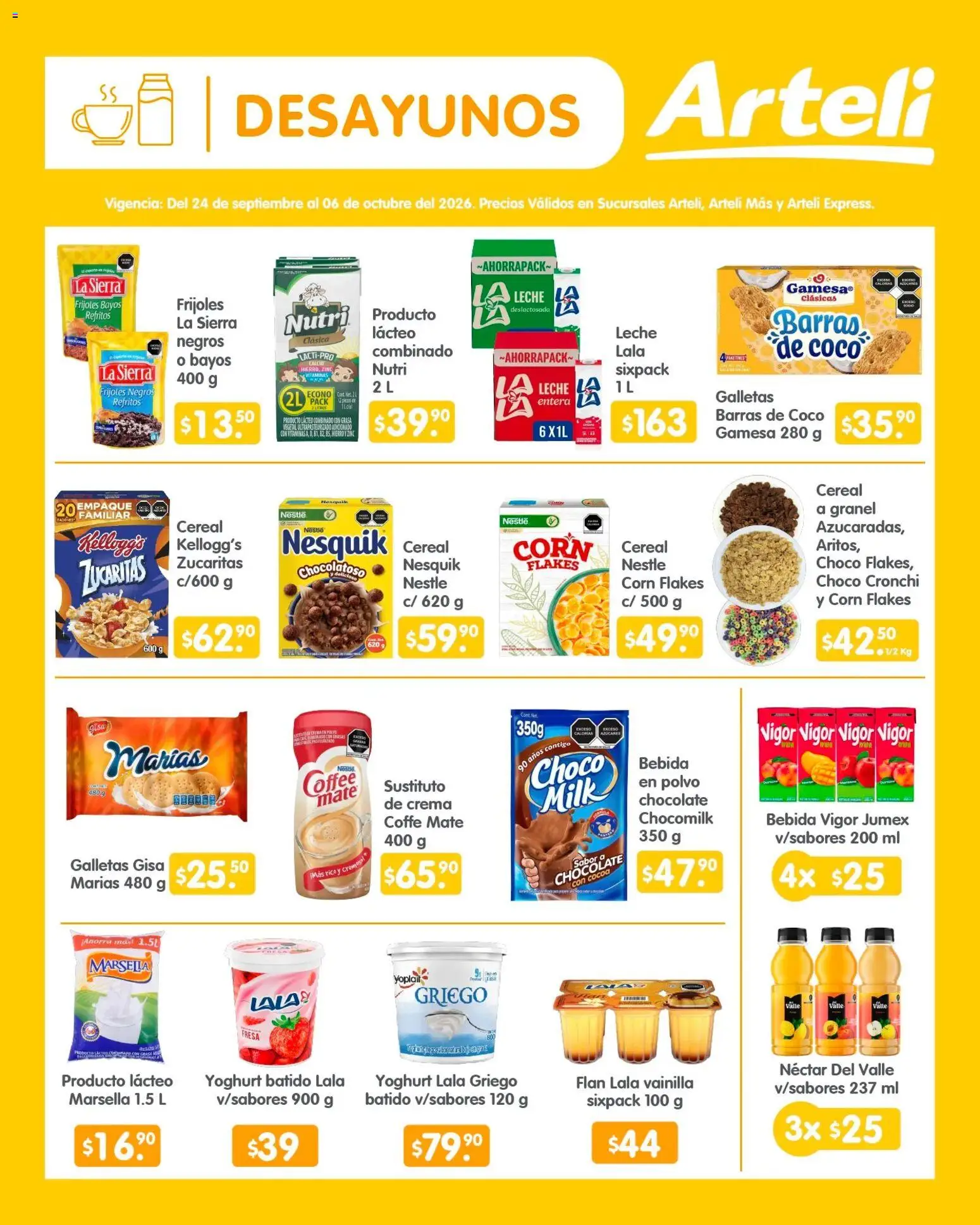 Nuevas ofertas de Arteli válidas en toda la República Mexicana desde el 24/09/2026. ¡Encuentra las mejores ofertas en Arteli folleto Quincenal! | Página: 2 | Productos: Coco, Leche, Chocolate, Polvo