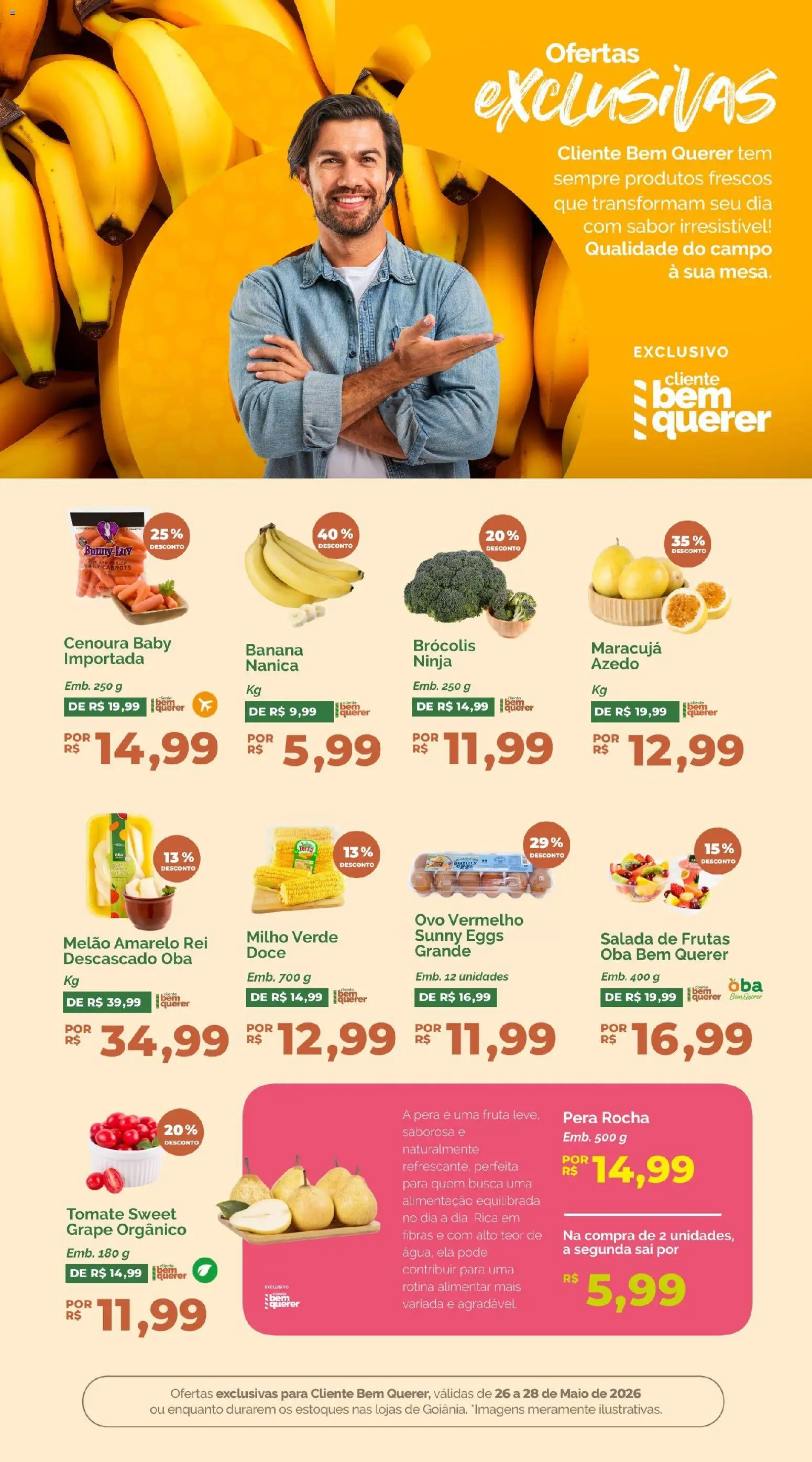 Oba Hortifruti Folheto - válido de 26.05.2026 | Página: 3 | Produtos: Maracujá, Melão, Maiô, Brócolis