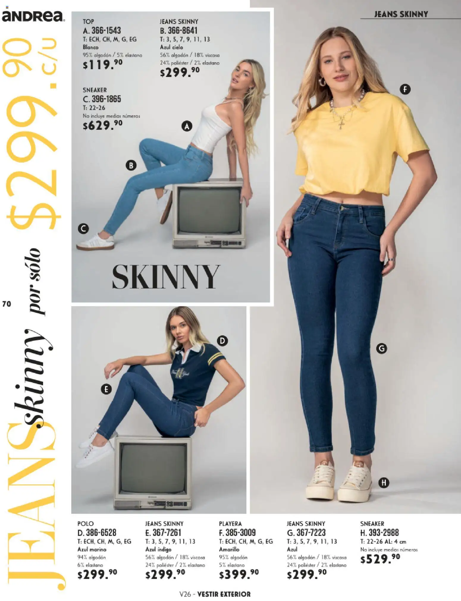Nuevas ofertas de Andrea válidas en toda la República Mexicana desde el 24.05.2026. ¡Encuentra las mejores ofertas en Andrea catálogo Vestir! | Página: 70 | Productos: Algodón, Playera