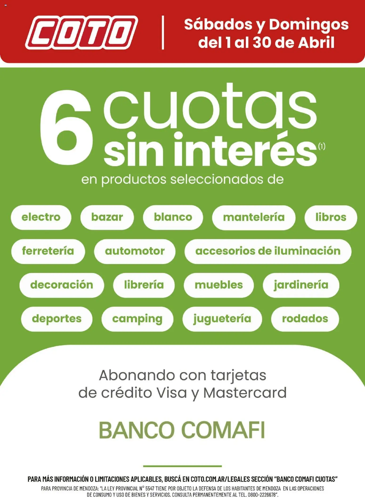Coto - Banco Comafi Abril │ válido desde el 01/04/2026 | Página: 1 | Productos: Libros, Iluminación, Decoración