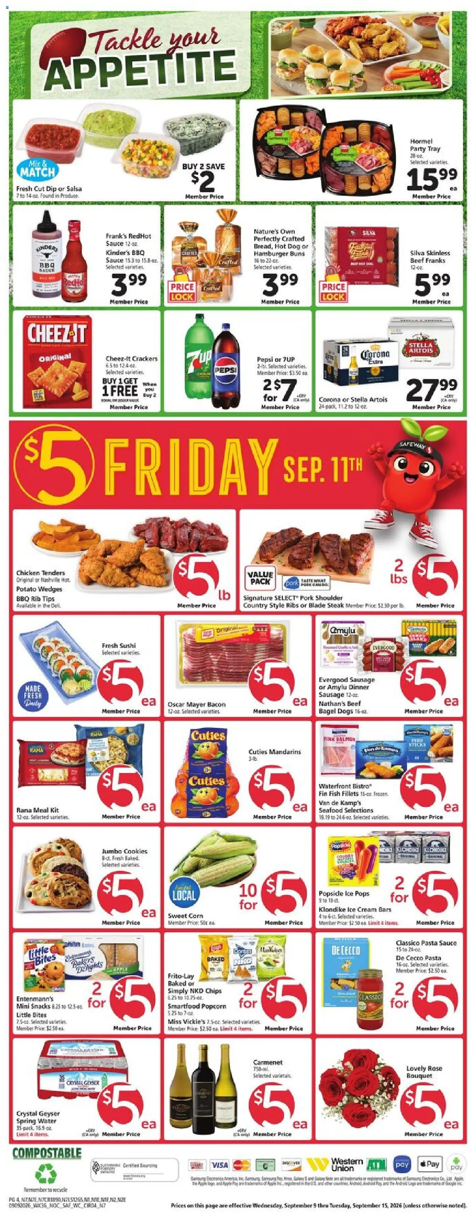 Safeway Weekly Ad - valid from 09/09/2026 | Page: 4 | Products: Crackers, Pork, Pasta, Cookies