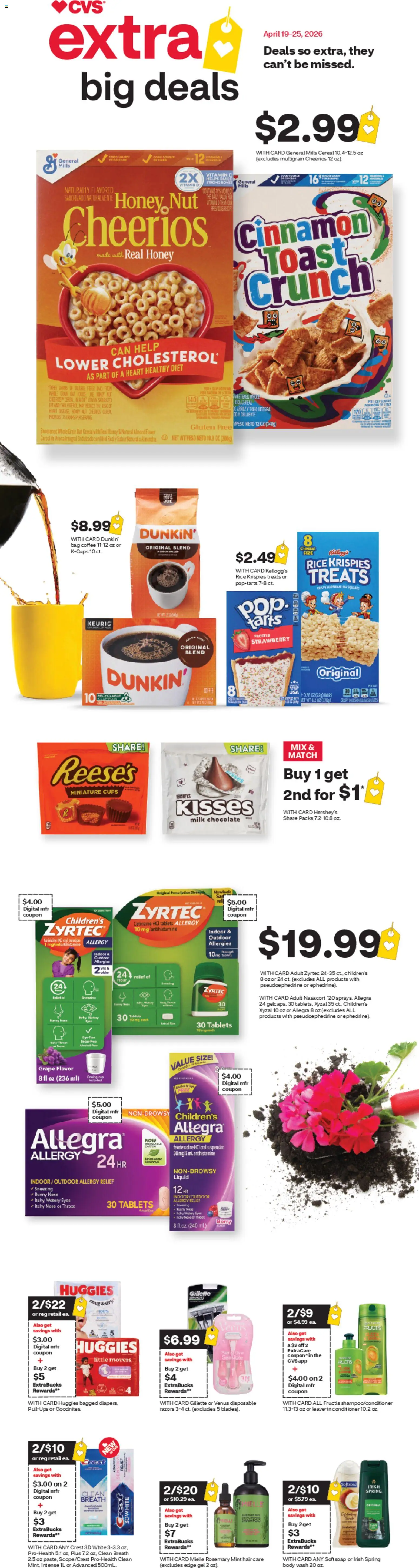 CVS Pharmacy Weekly Ad - DC - valid from 19.04.2026 | Page: 1 | Products: Vitamin, Milk, Coffee, Chocolate
