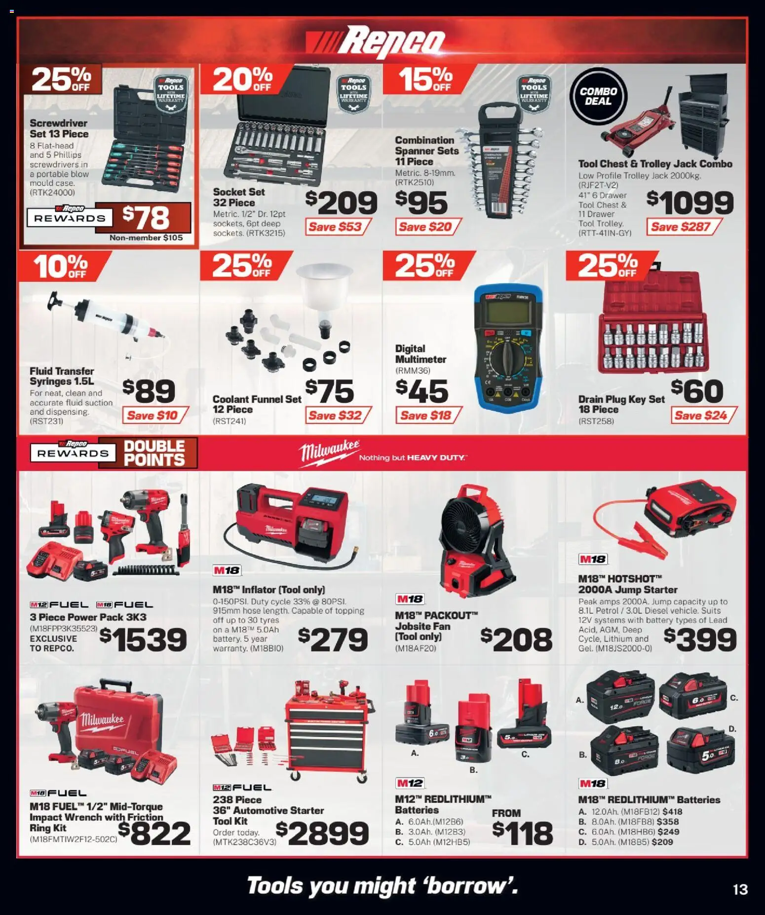 Repco catalogue - valid from 05/08/2026 | Page: 13 | Products: Socket, Batteries, Digital, Tools
