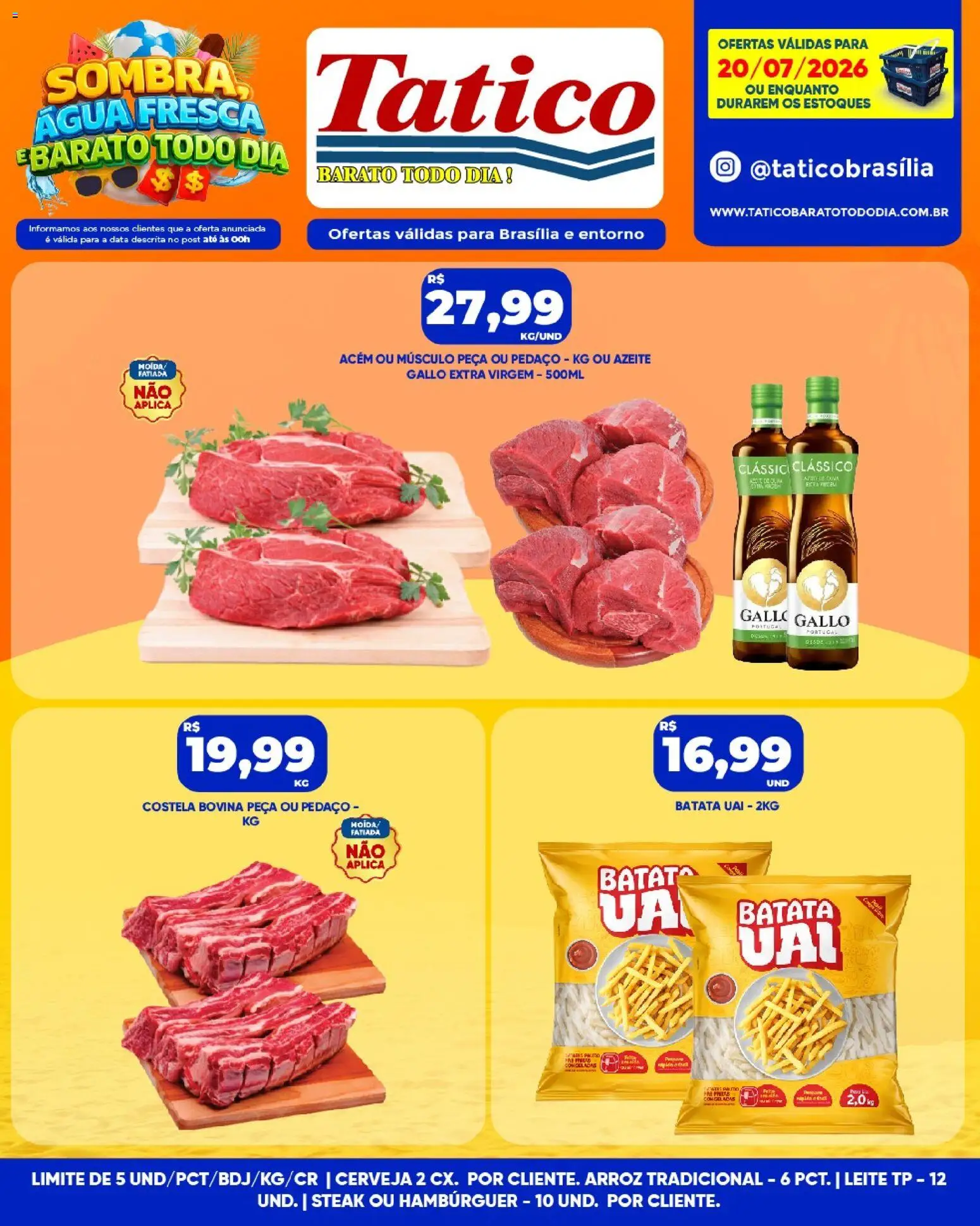 Tatico Folheto - válido de 21/07/2026 | Página: 32 | Produtos: Acém, Cerveja, Arroz, Batata