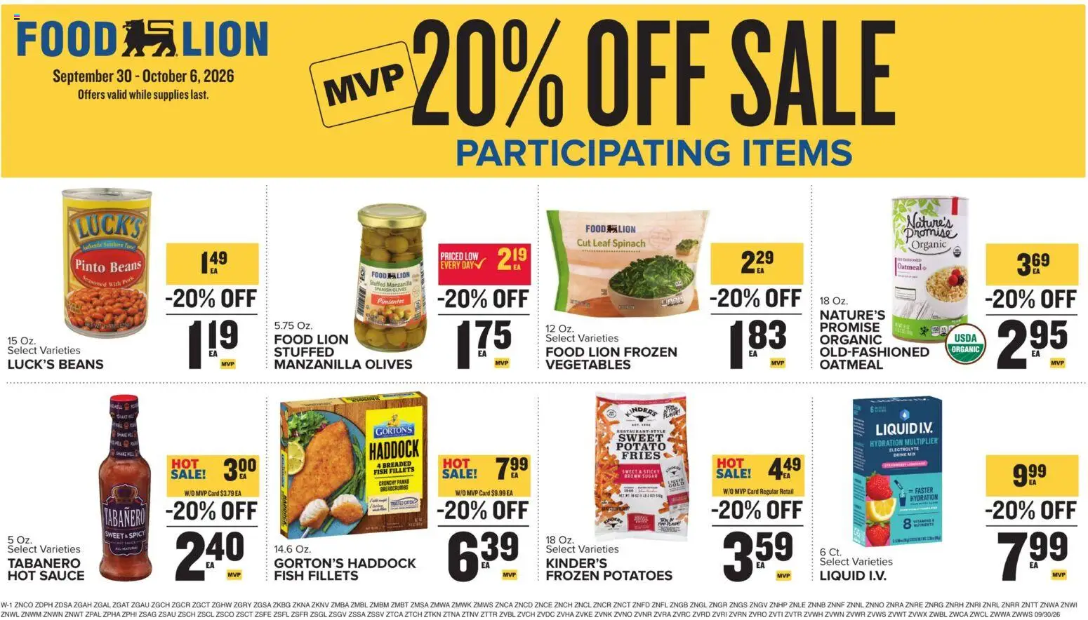 Food Lion Weekly Ad - valid from 09/30/2026 | Page: 15 | Products: Spinach, Pork, Vegetables, Sugar