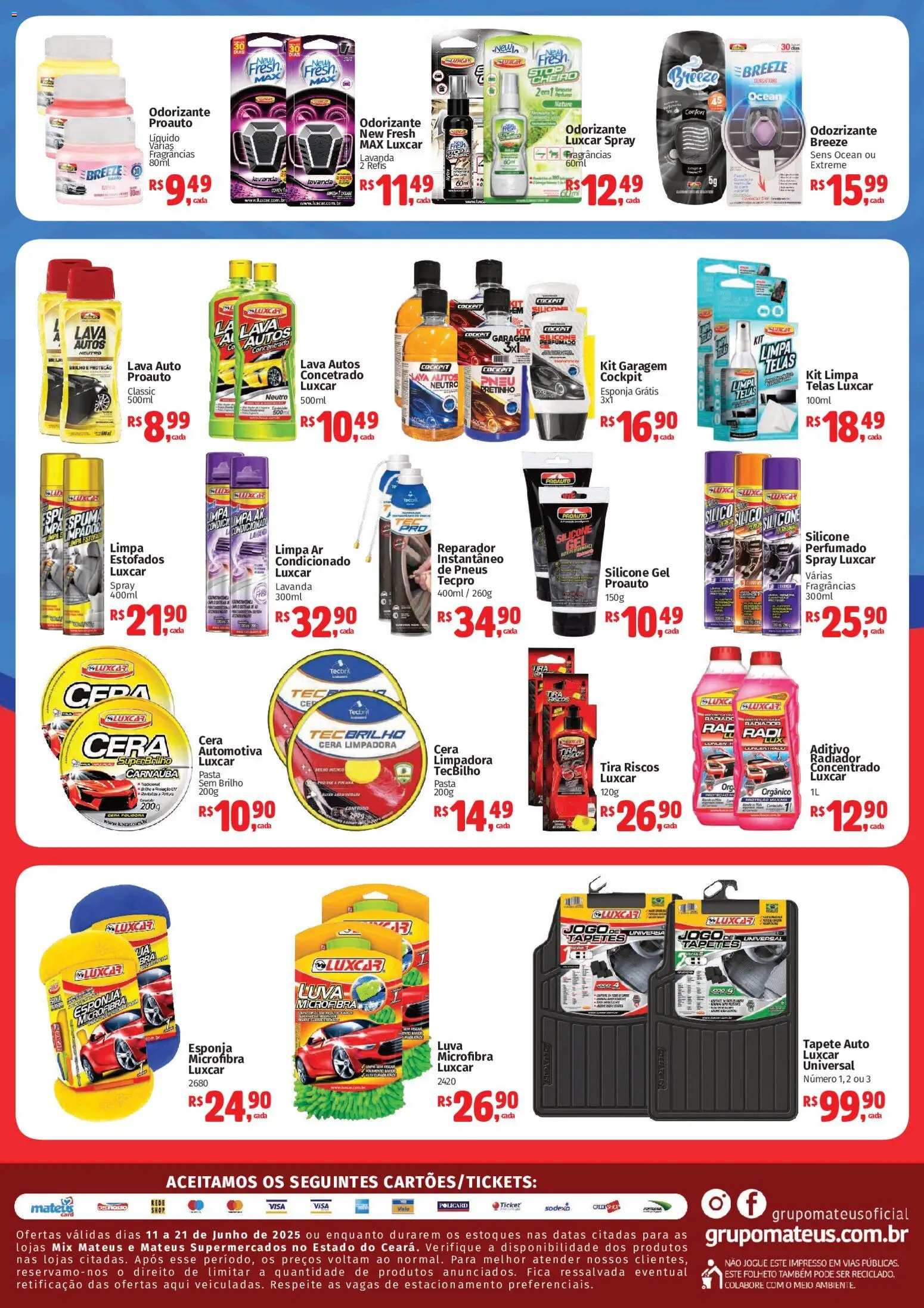 Mateus Folheto - válido de 11.06.2026 | Página: 2 | Produtos: Pneu, Tapete, Pasta, Cera
