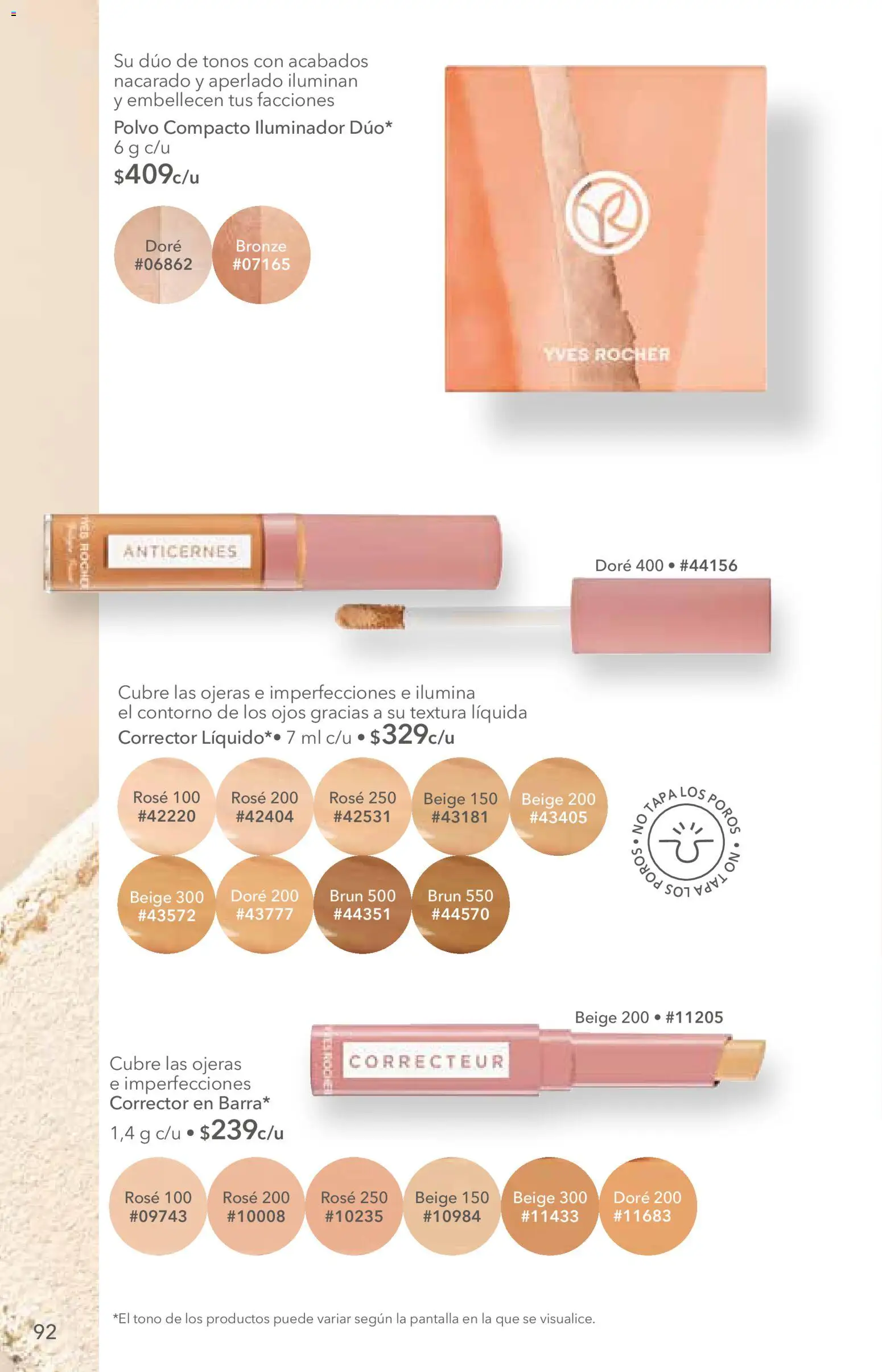 Nuevas ofertas de Yves Rocher válidas en toda la República Mexicana desde el 25/08/2026. ¡Encuentra las mejores ofertas en Yves Rocher campaña 12 2026! | Página: 94 | Productos: Iluminador, Polvo compacto, Corrector, Polvo