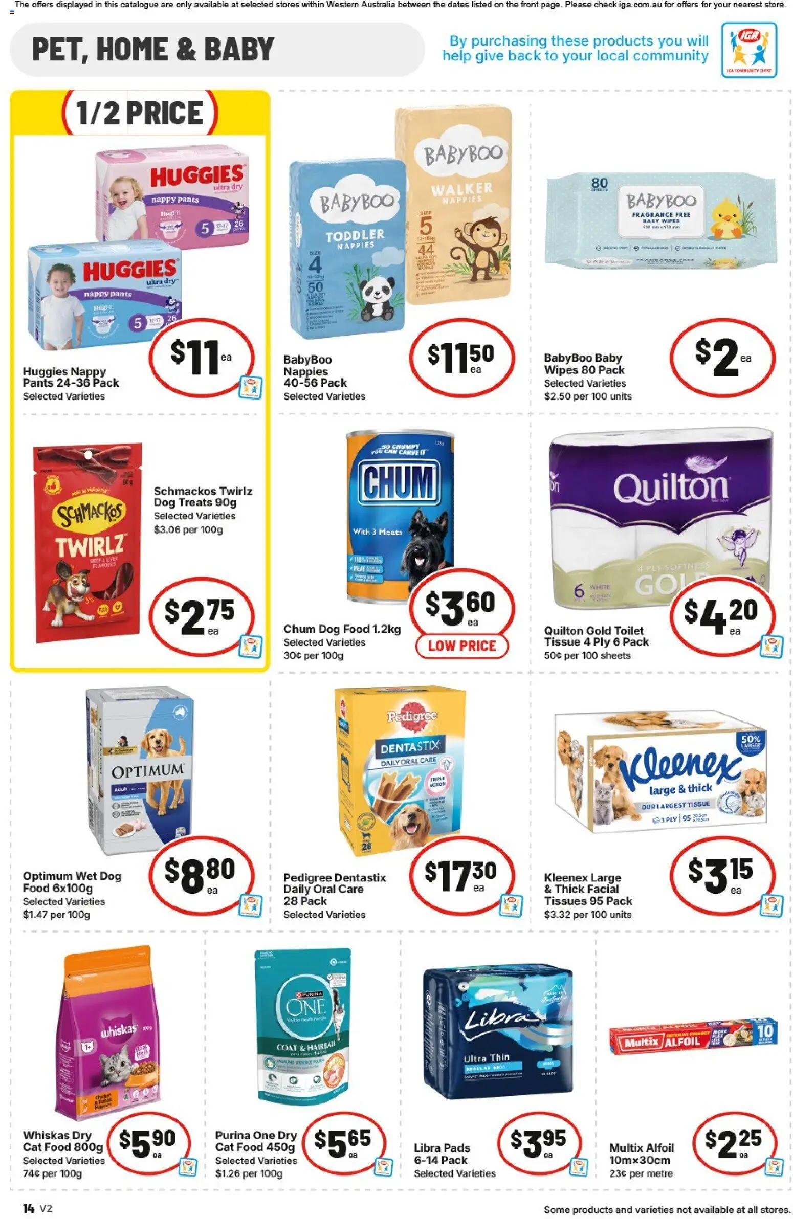 IGA catalogue - valid from 03.06.2026 | Page: 14 | Products: Toilet, Dog food, Pants, Tissues