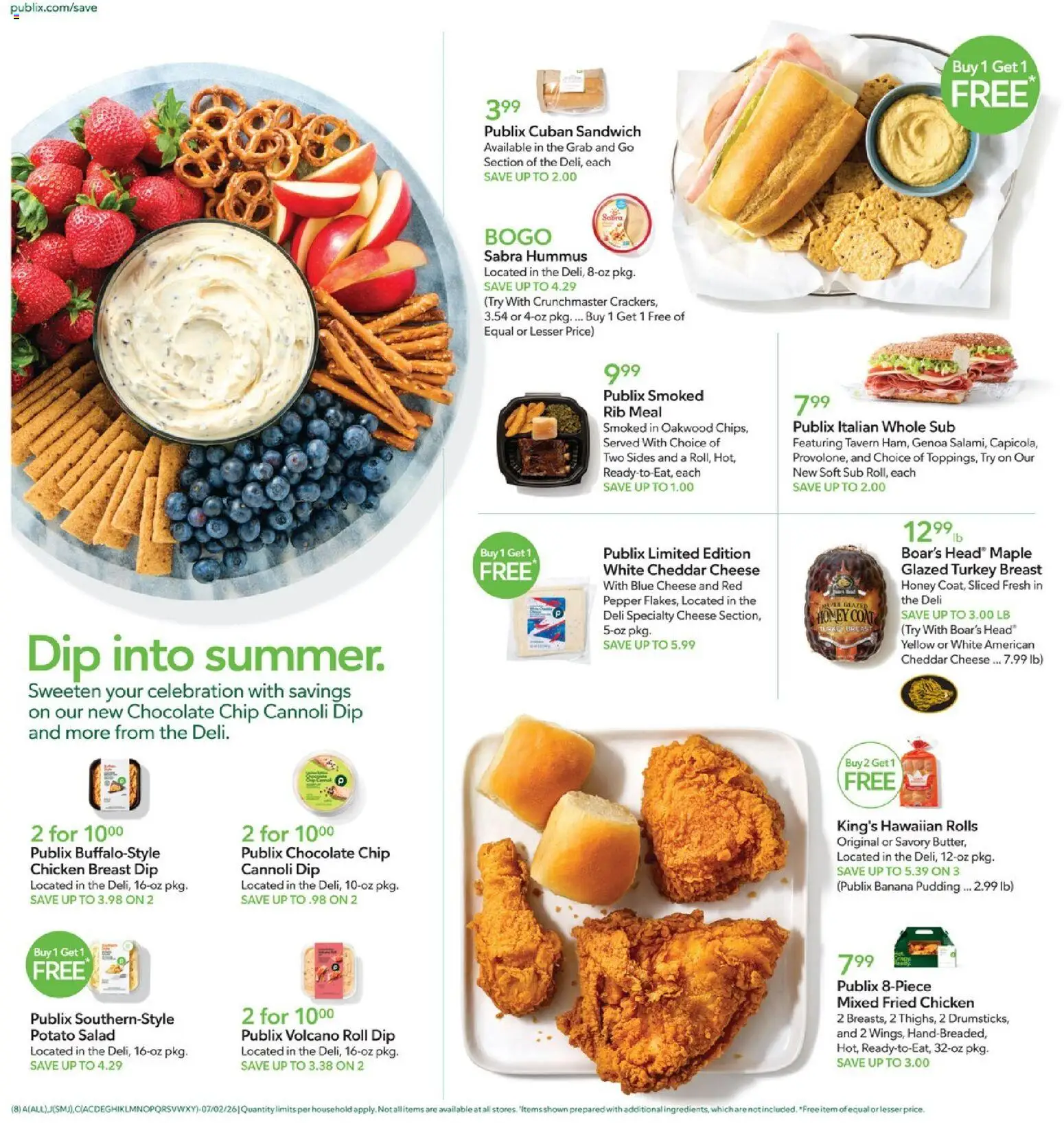 Publix Weekly Ad - valid from 07/01/2026 | Page: 8 | Products: Cheese, Chocolate, Coat, Salad