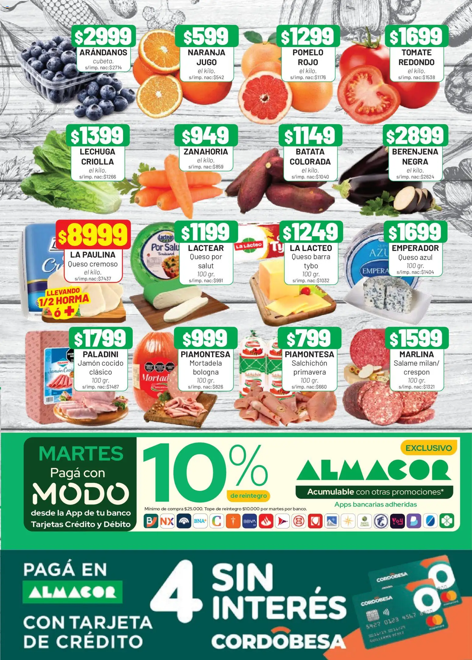 Almacor catálogo │ válido desde el 13/08/2026 | Página: 3 | Productos: Queso azul, Lechuga, Pomelo, Zanahoria