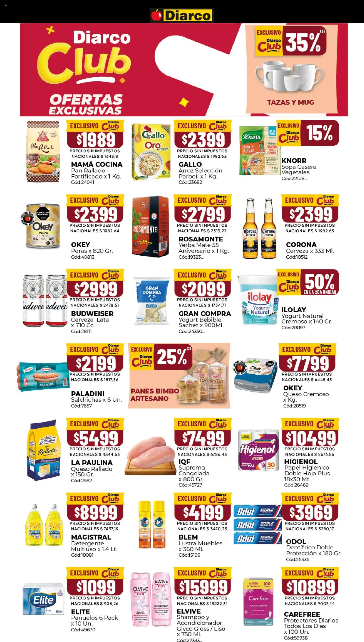 Diarco - Ofertas Gba │ válido desde el 03/08/2026 | Página: 9 | Productos: Papel higiénico, Tomate, Detergente, Pan