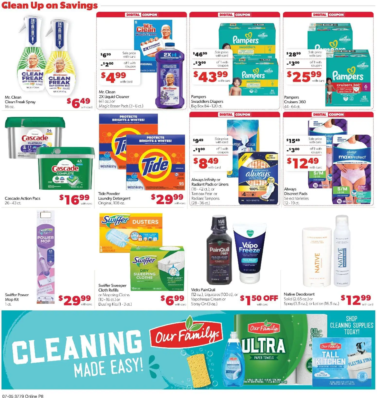 Family Fare Weekly Ad - NE - valid from 07/05/2026 | Page: 12 | Products: Eraser, Powder, Detergent, Underwear